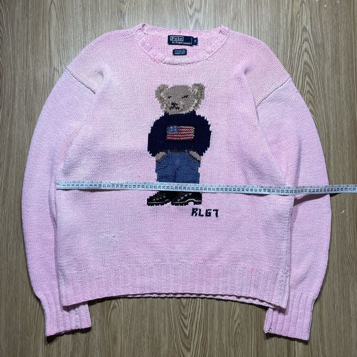 Polo Ralph Lauren × Vintage Sweater Polo Bear Pink Vintage Hand Knit Size M / US 6-8 / IT 42-44 - 7 Thumbnail