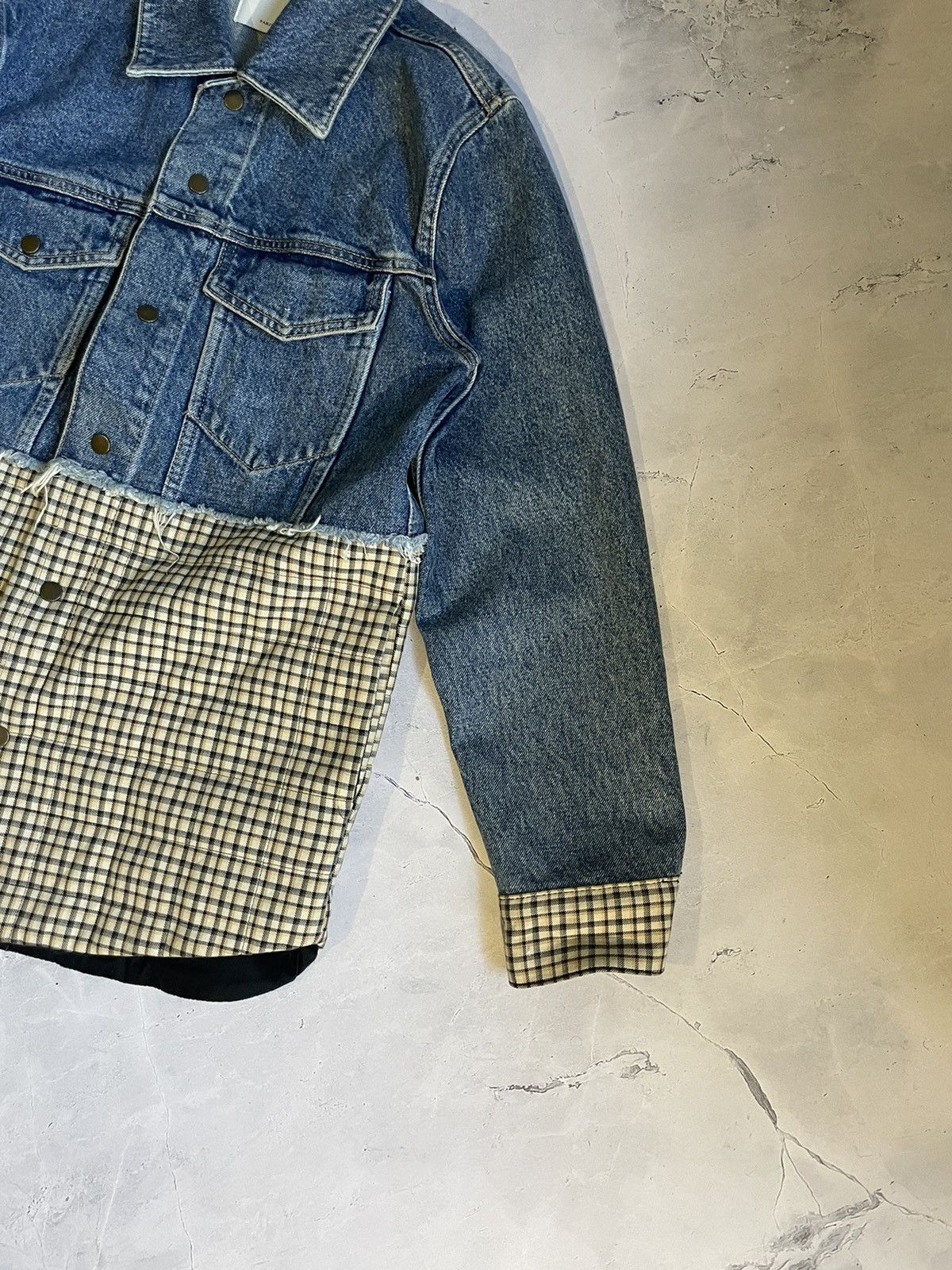 Designer × Japanese Brand × Sandro Sandro Patchwork Denim Blazer Jacket 2018 Size S / US 4 / IT 40 - 5 Thumbnail
