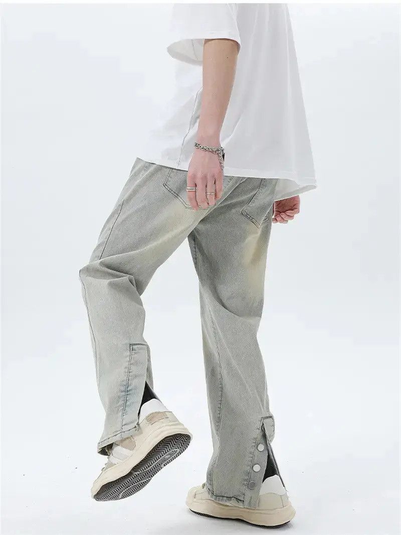 Japanese Brand Retro loose yellow mud straight leg jeans Size US 32 / EU 48 - 6 Thumbnail