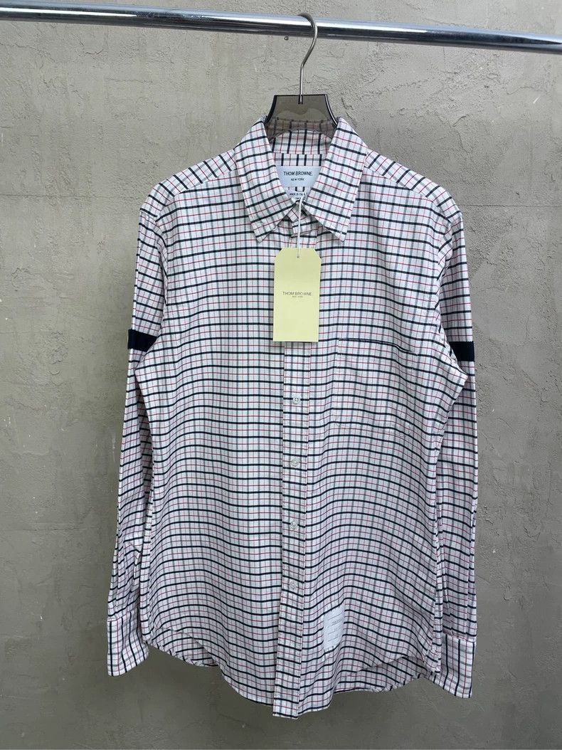 Thom Browne Thom browne White, black and red plaid double-sleeved shirt Size US L / EU 52-54 / 3 - 1 Thumbnail