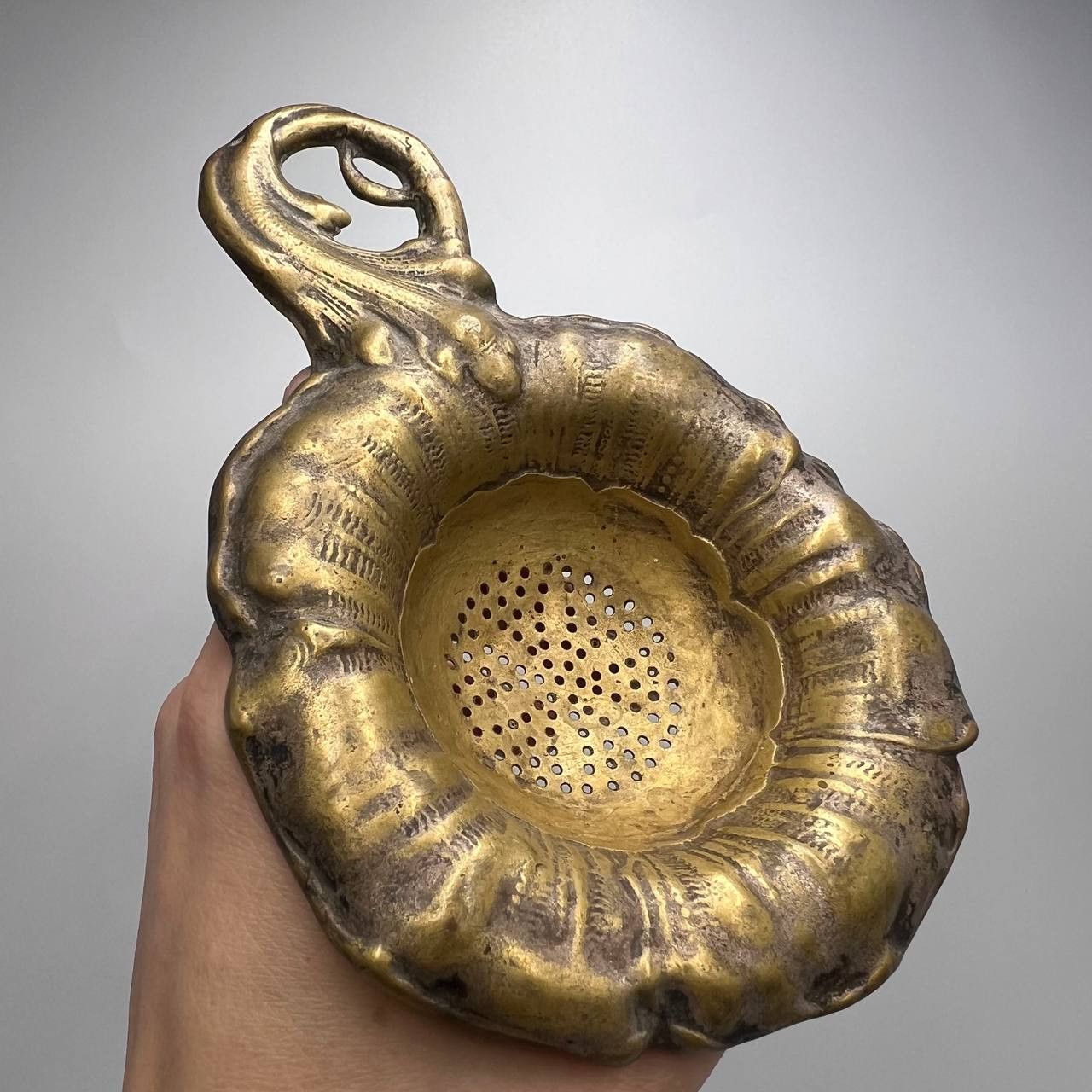 Vintage Antique Imperial Brass Tea Strainer Fabr. Wolska Warszawa Size ONE SIZE - 2 Thumbnail