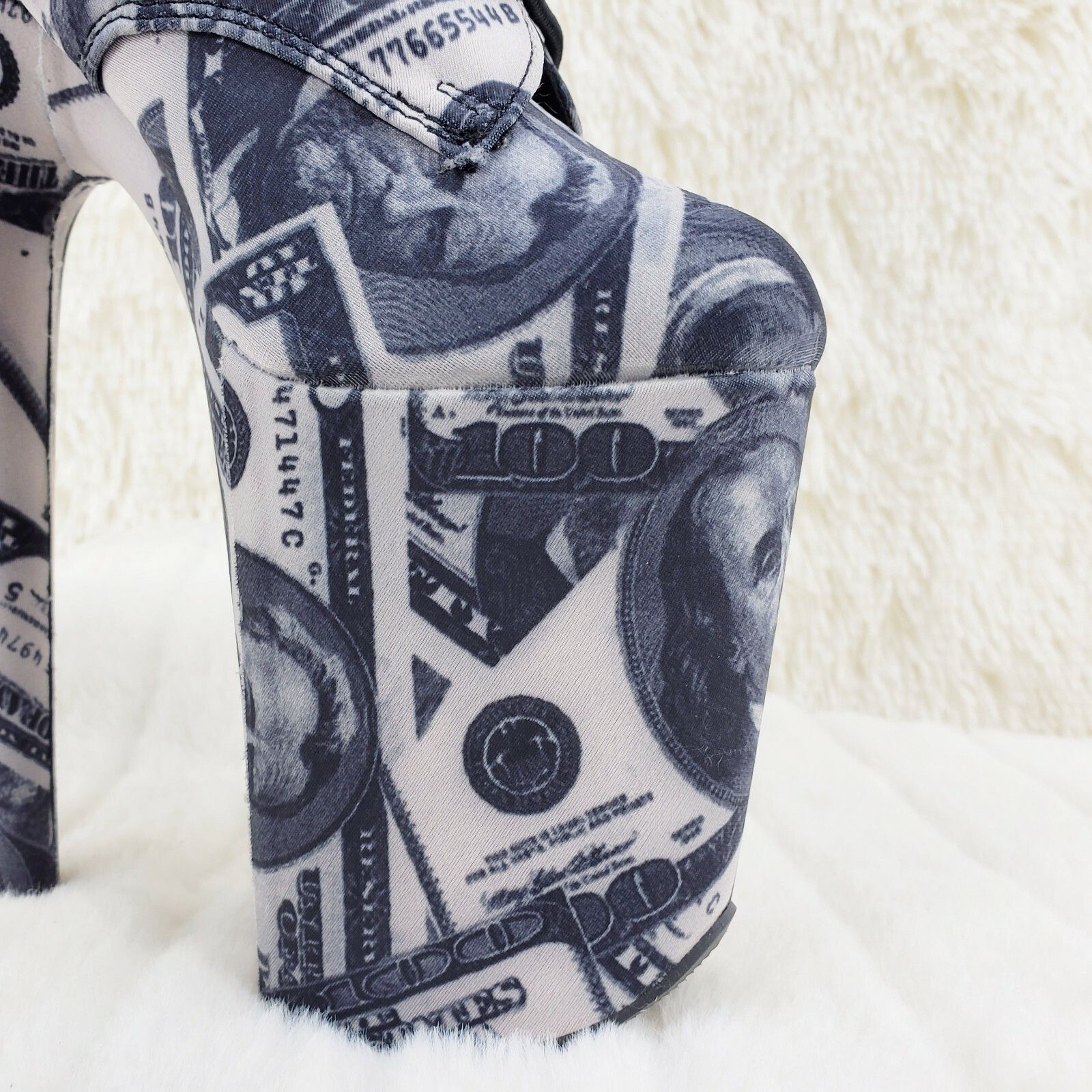 Other Flamingo 1020DP Money Print Platform 8" High Heel Lace Up An Size US 10 / IT 40 - 3 Thumbnail