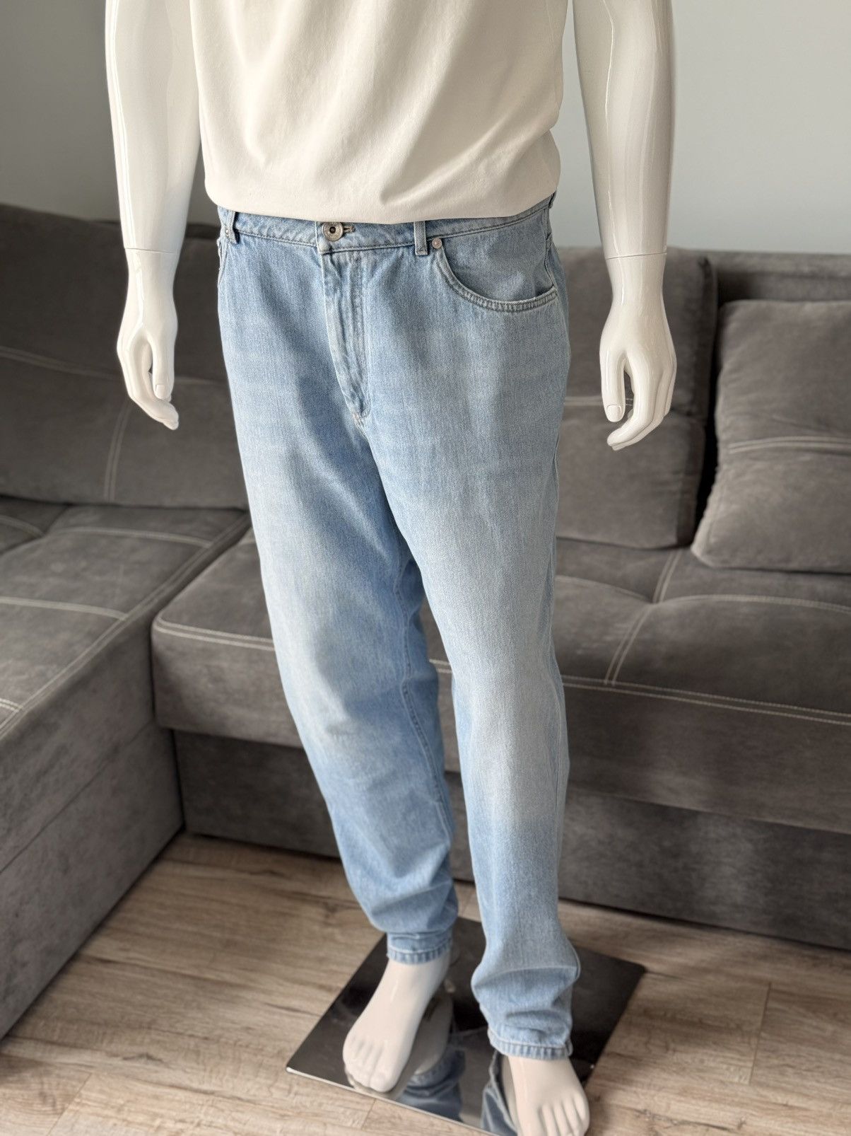 Brunello Cucinelli Brunello Cucinelli Light Wash Easy Fit Jeans Blue Cotton Size US 34 / EU 50 - 6 Thumbnail