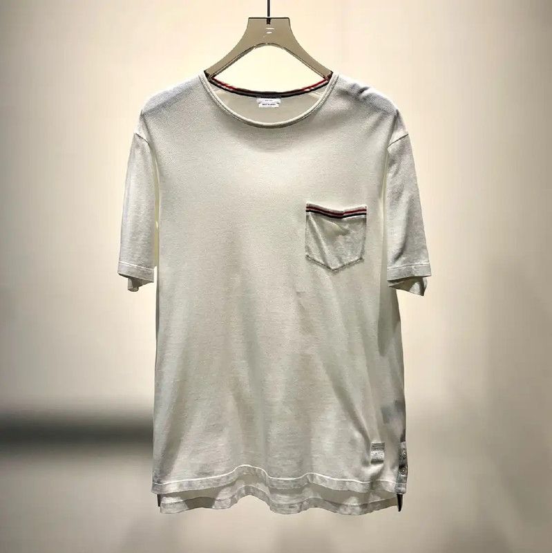 Thom Browne Thom Browne White Cotton Men's T-Shirt 0089 Size US M / EU 48-50 / 2 - 1 Thumbnail