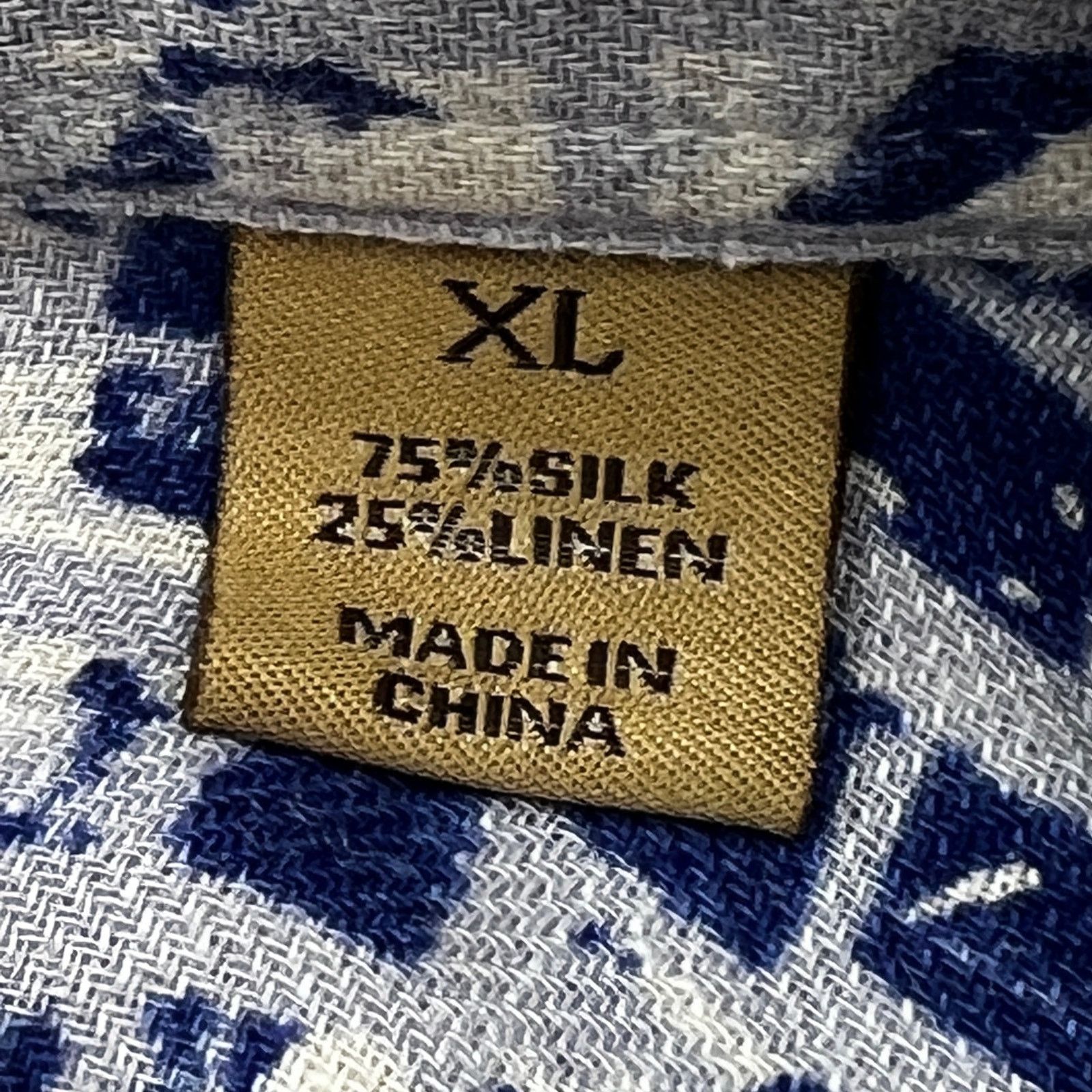 Tasso Elba Tasso Elba Island Silk & Linen Printed Button Up Shirt Blue Size US XL / EU 56 / 4 - 4 Thumbnail