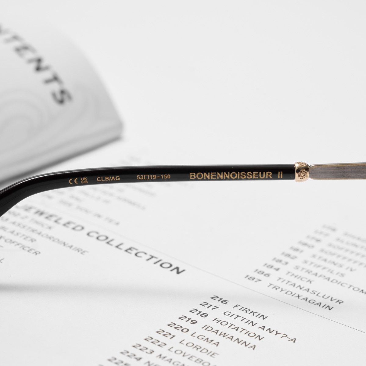Chrome Hearts CHROME HEARTS BONENNOISSEUR II CLASSIC BROWN - ANTIQUE GOLD GLASSES Size ONE SIZE - 5 Thumbnail