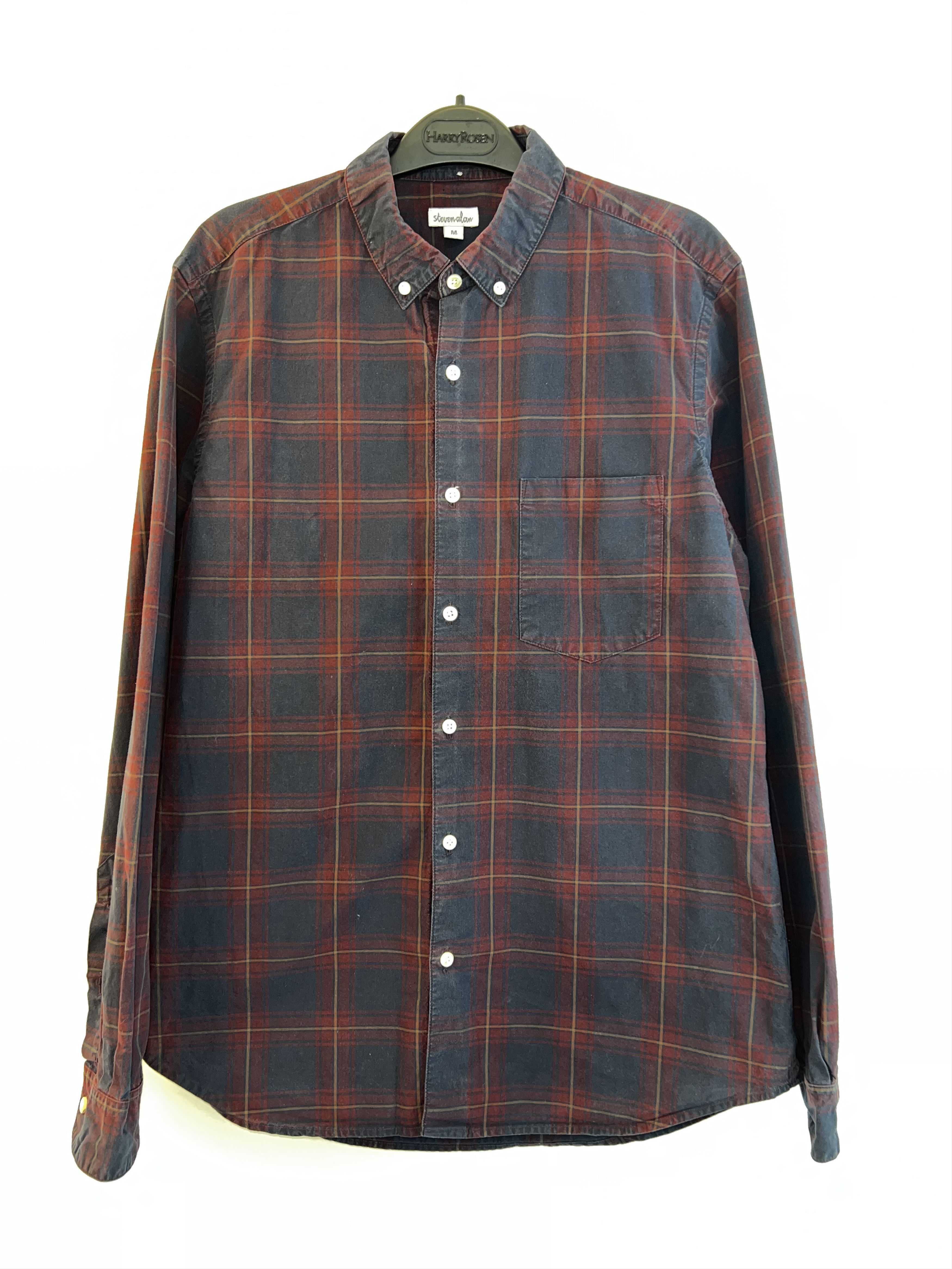 image of Steven Alan - Red/blue Plaid Button Up Shirt - , Men's (Size Medium)