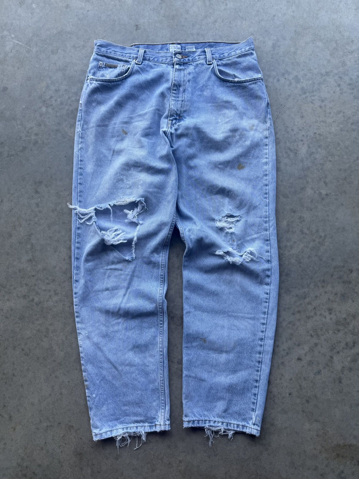 Calvin Klein Vintage Calvin Klein Distressed Ripped Denim 90s 36/32 Size US 36 / EU 52 - 1 Thumbnail