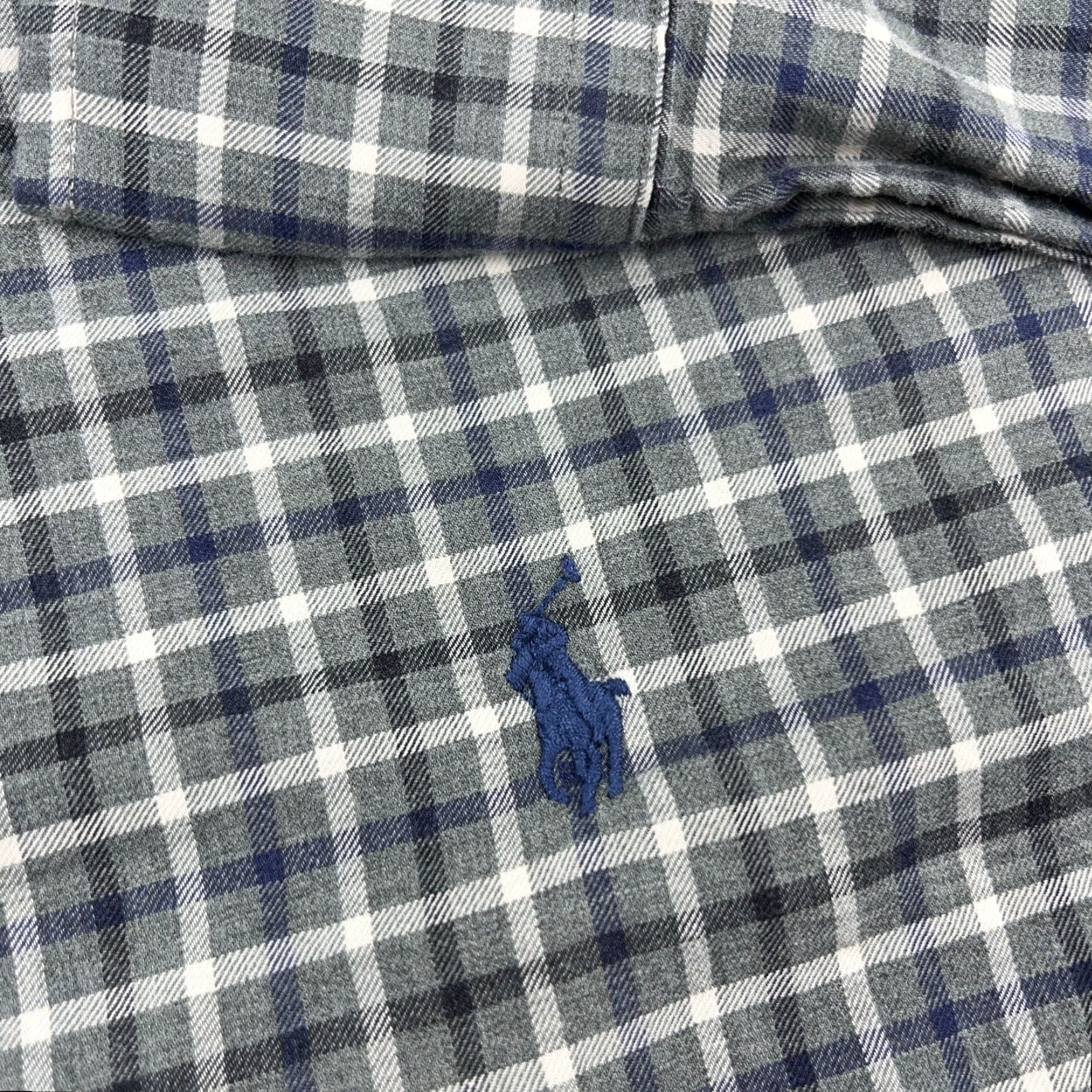 Polo Ralph Lauren Polo Ralph Lauren Button-Up Shirt Men Large Gray Plaid Slim Fit Casual Size 42R - 3 Thumbnail