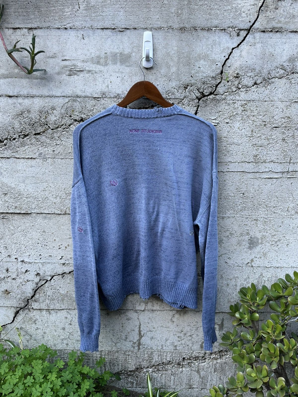Acne Studios RARE GRAIL Acne Studios sun washed peace embroidered knit Size US XL / EU 56 / 4 - 3 Thumbnail