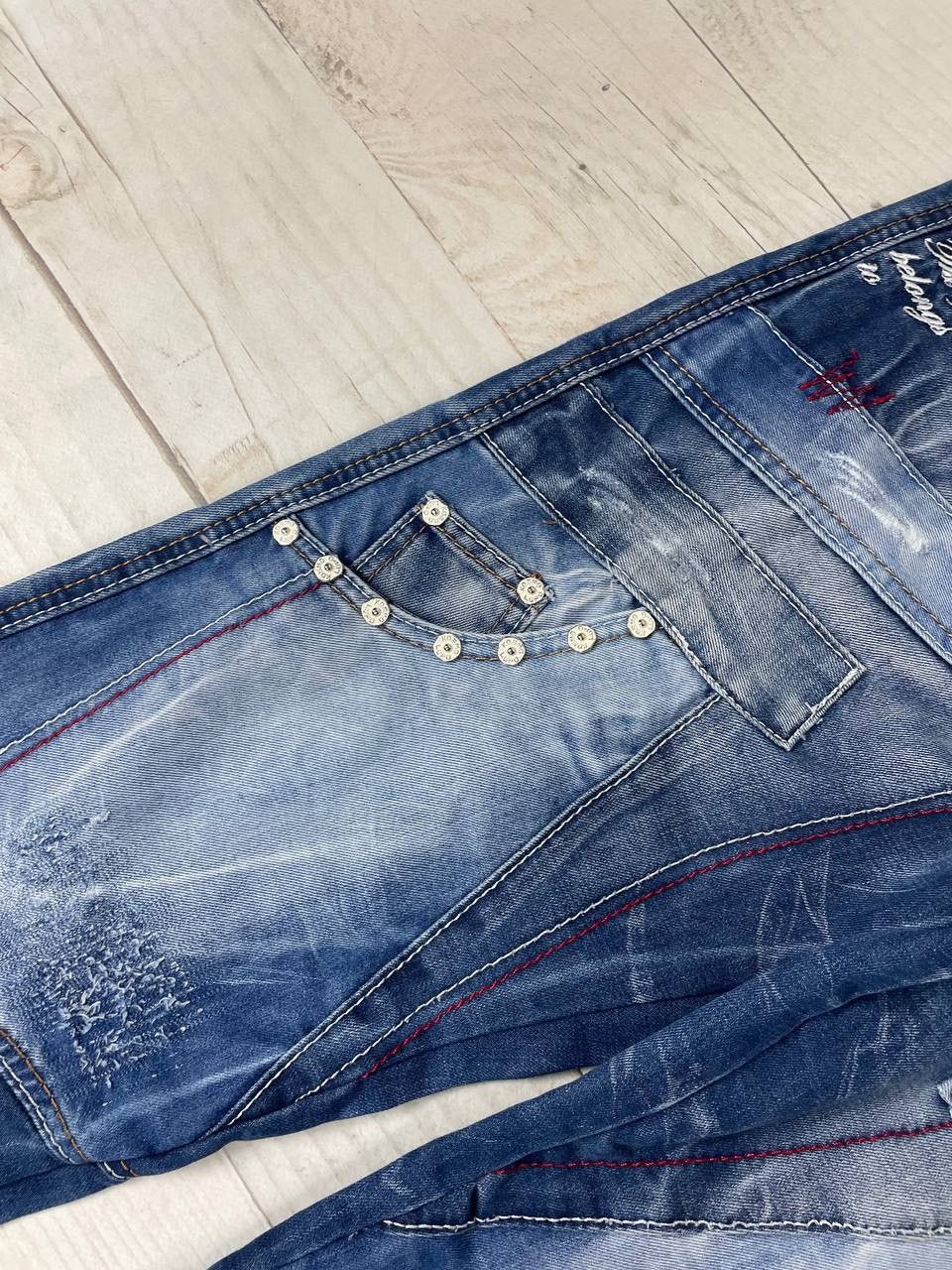 Japanese Brand Kosmo Lupo Denim Jeans Patchwork Multipockets Y2K Size US 36 / EU 52 - 8 Thumbnail