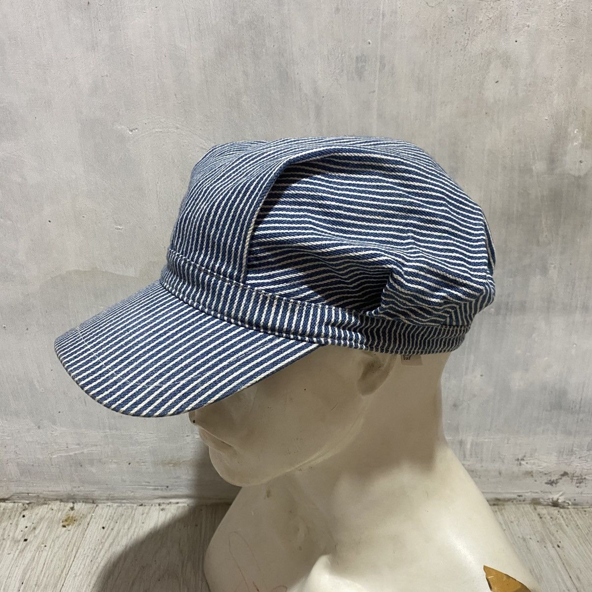 Japanese Brand Vintage japanese j-hats hickory stripe engineered hat cap Size ONE SIZE - 1 Thumbnail