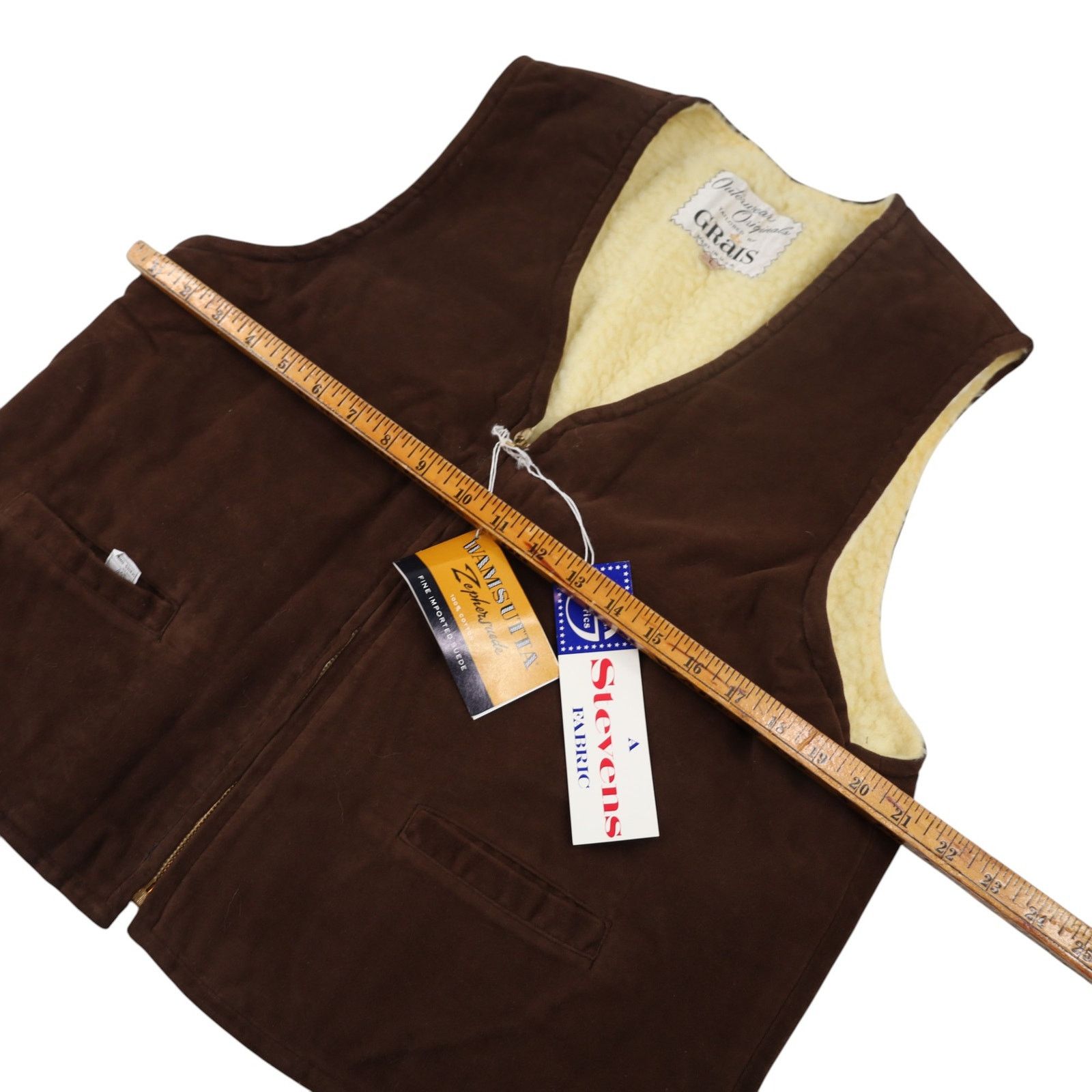 Vintage NWT True Vintage Grais Sherpa lined Suede Vest Size US L / EU 52-54 / 3 - 8 Thumbnail