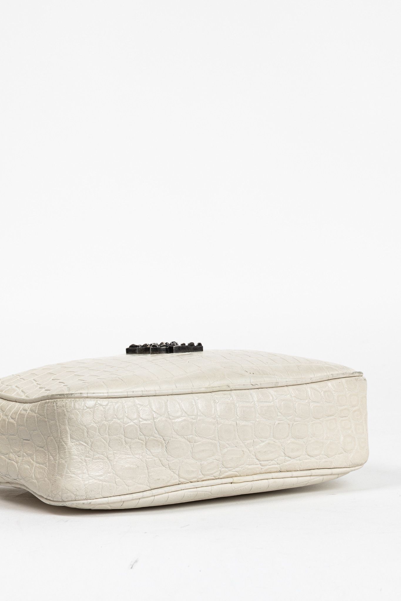Saint Laurent Paris Saint Laurent Lou Camera White Croc-Embossed Crossbody Size ONE SIZE - 5 Thumbnail