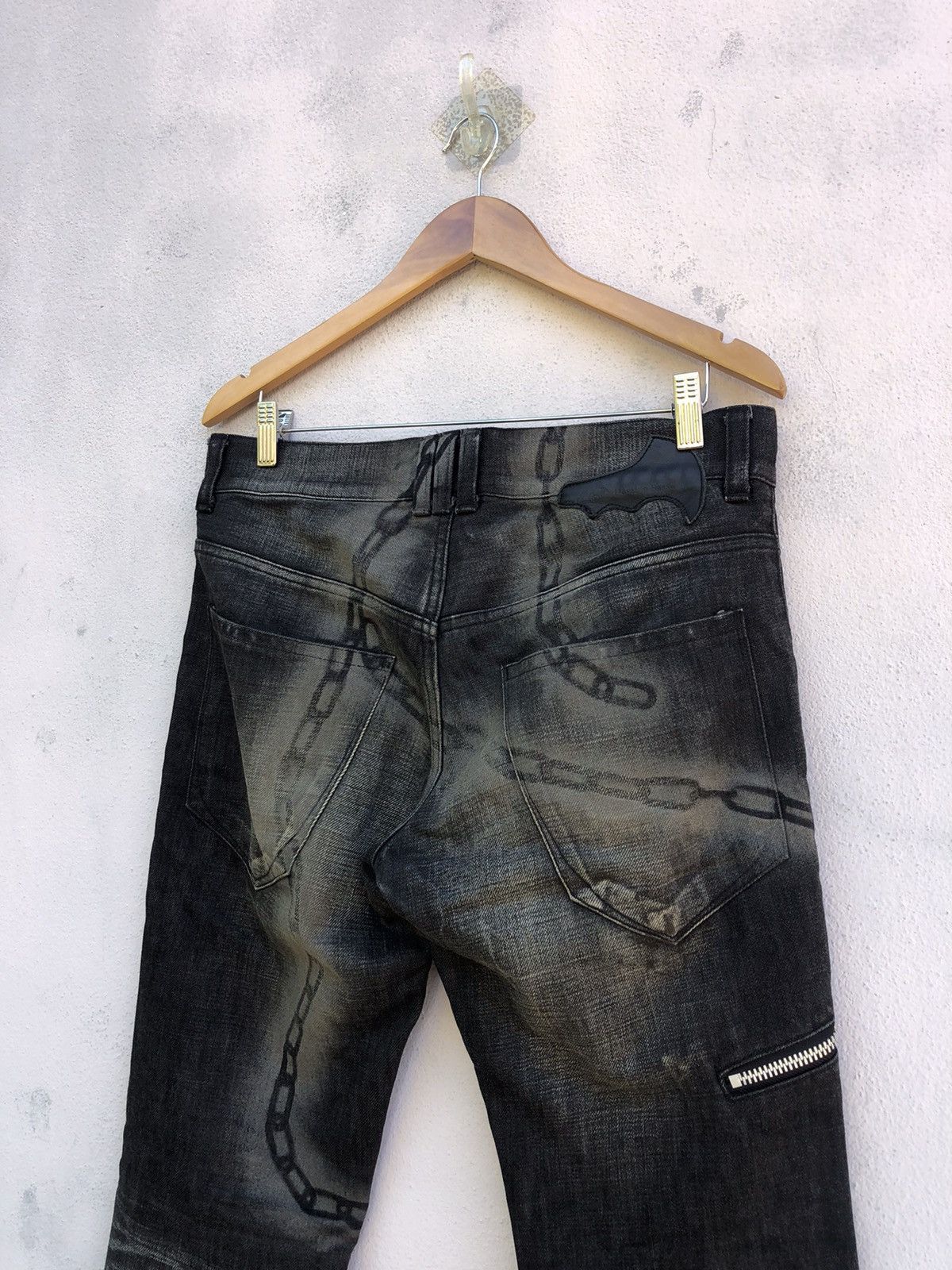 Japanese Brand × Le Grande Bleu (L.G.B.) DeviL’n Bass Printed Chain Zipper Jeans Size US 33 - 6 Thumbnail