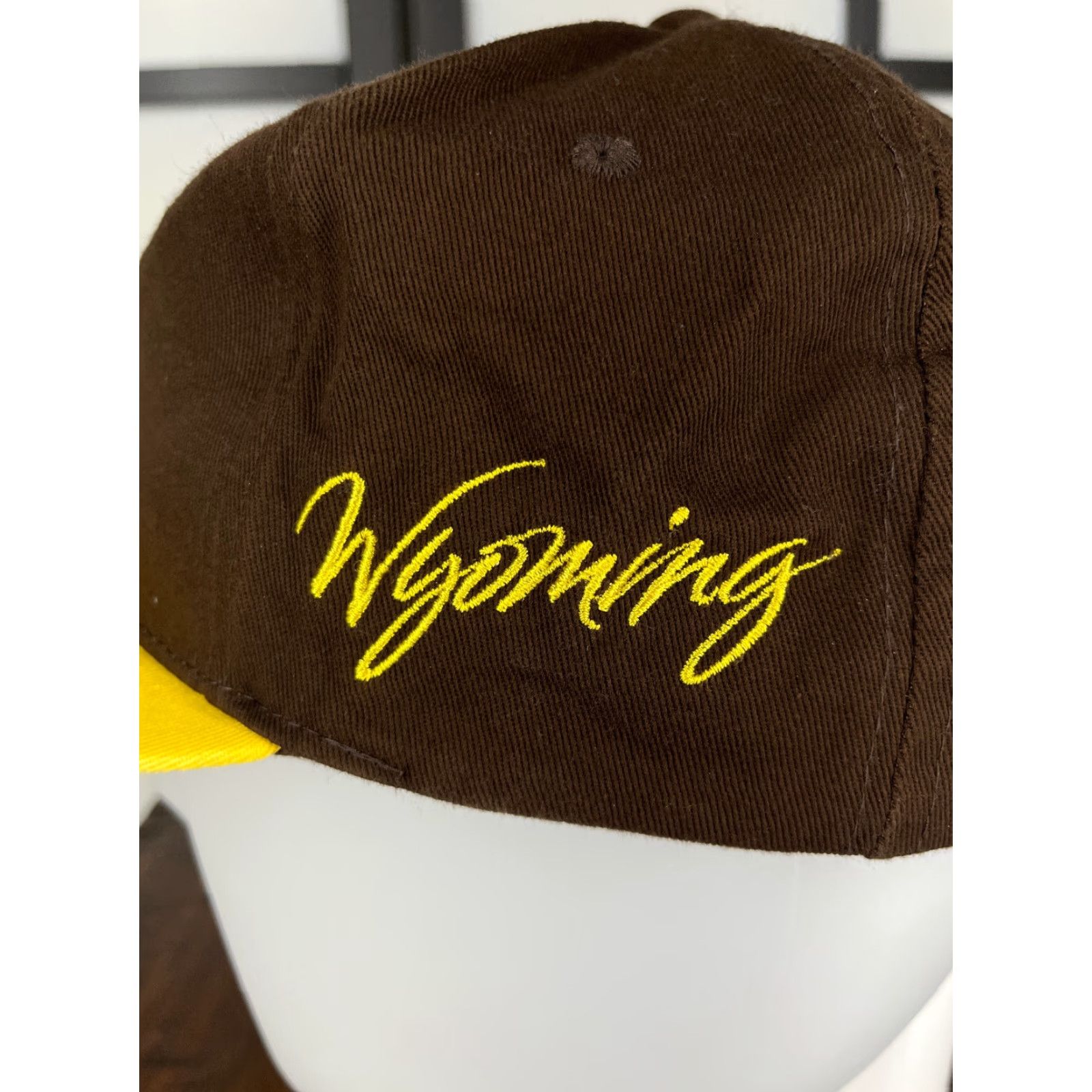 Vintage Wyoming Hat Cap Snap Back Adult One Size Brown Yellow RPG Souvenirs Cotton Blend Cap Mens State Hat Snapback Adjustable Twill Cotton Baseball Size ONE SIZE - 5 Thumbnail