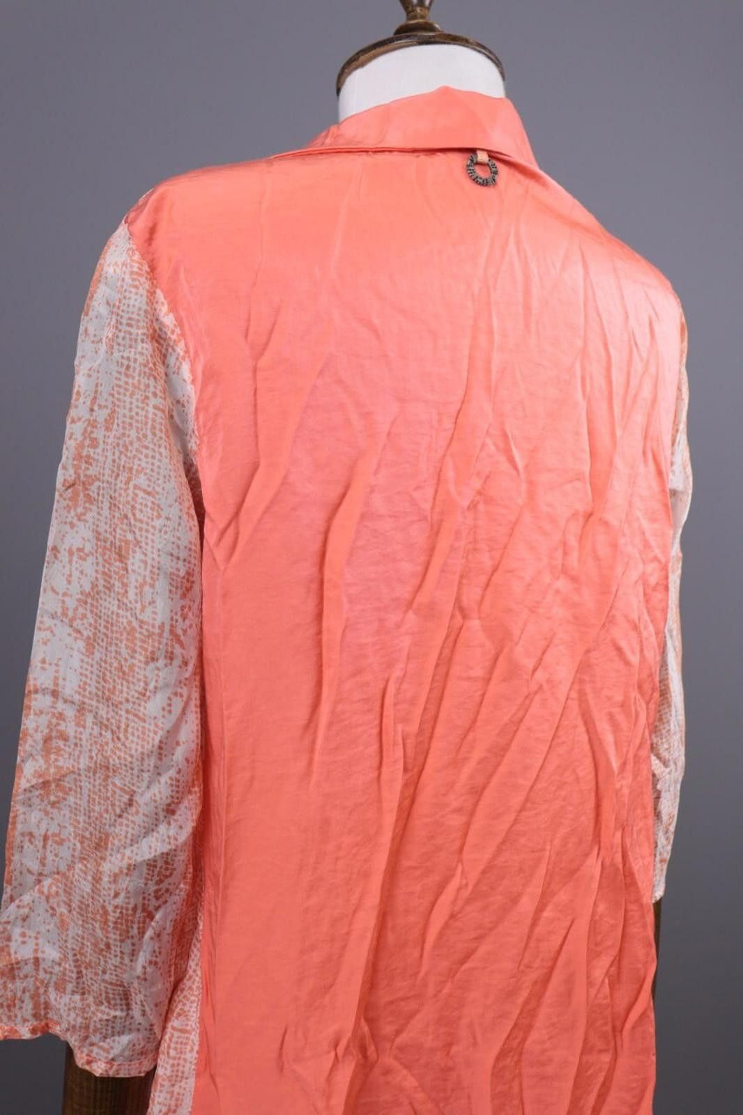 Designer Save The Queen Orange Abstract Silk Shirt Blouse Size S Size S / US 4 / IT 40 - 10 Thumbnail
