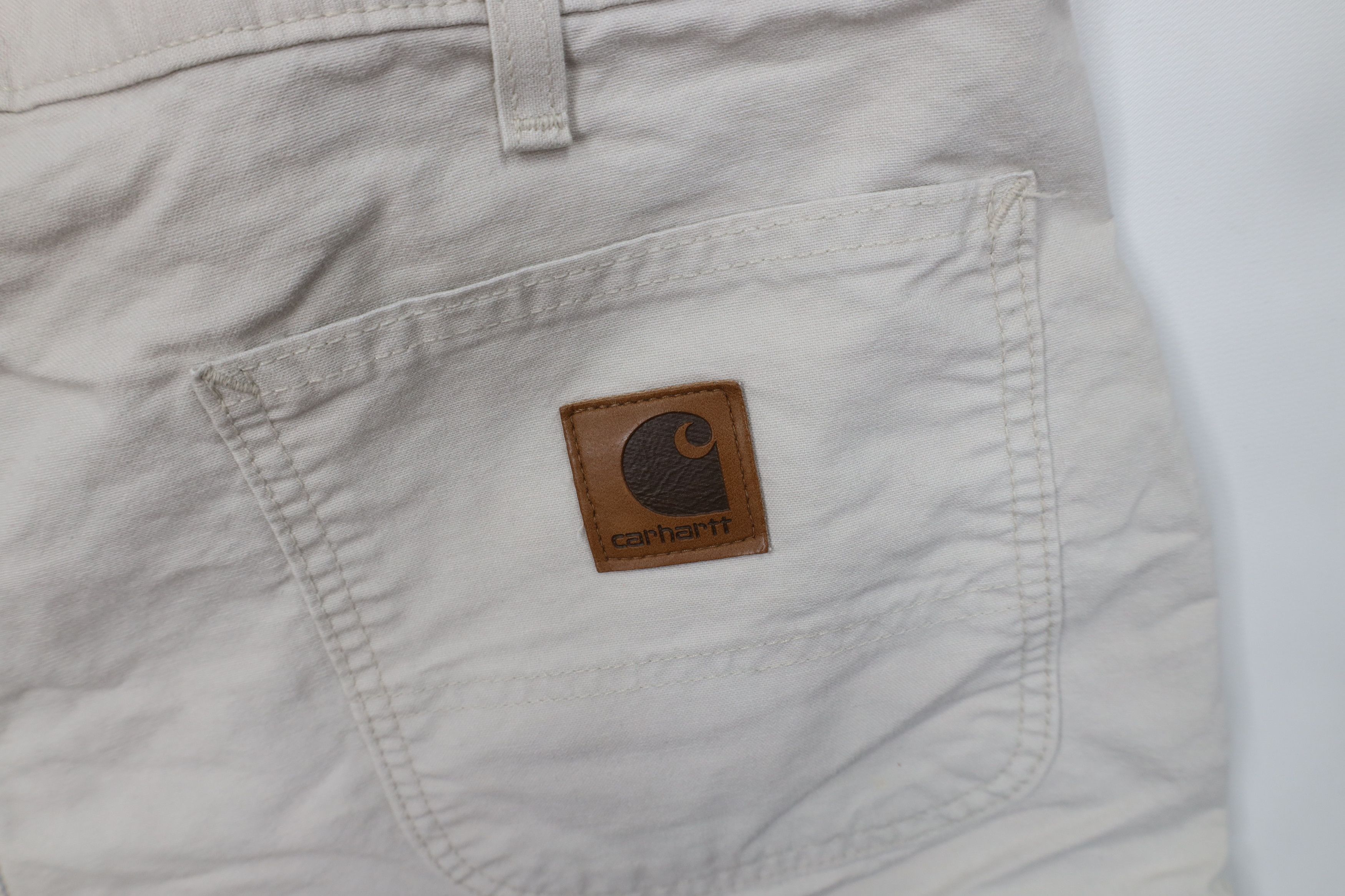 Carhartt Vintage Y2K 2002 Carhartt Relaxed Dungaree Shorts Beige Size US 36 / EU 52 - 13 Thumbnail