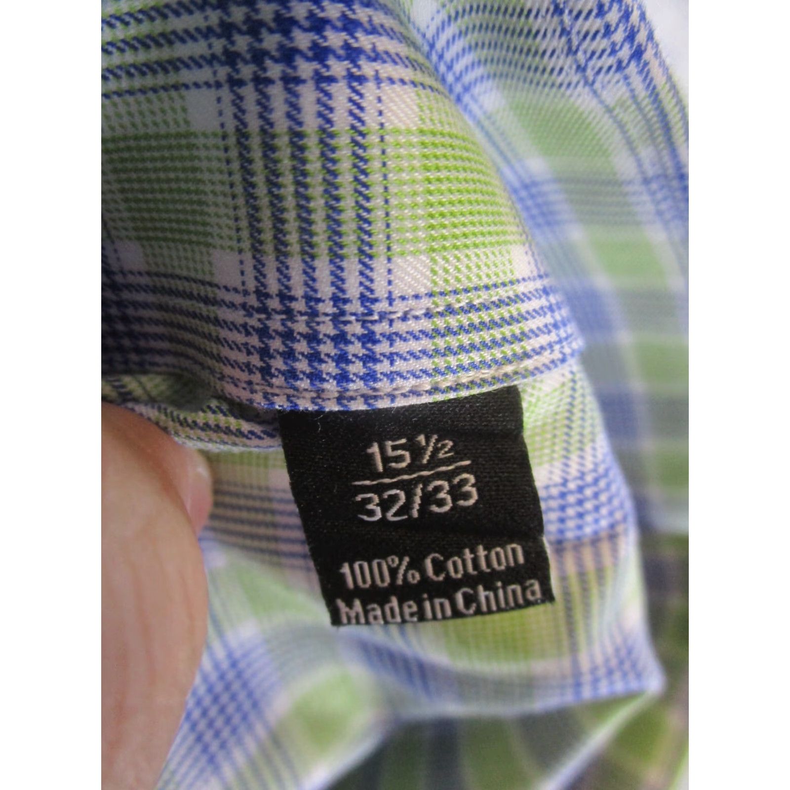 David Donahue DAVID DONAHUE Dress Shirt Mens 15.5 Green Check Long Sleeve Button Up Size US M / EU 48-50 / 2 - 7 Thumbnail