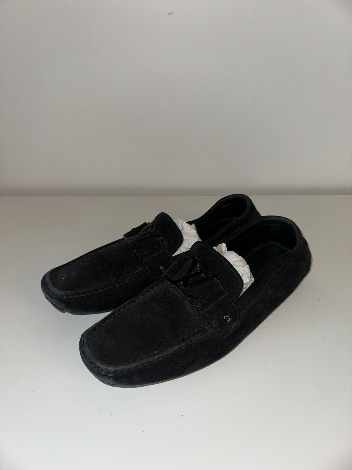 Louis Vuitton Louis Vuitton Black Suede Flat Loafer Size US 9 / EU 42 - 1 Thumbnail