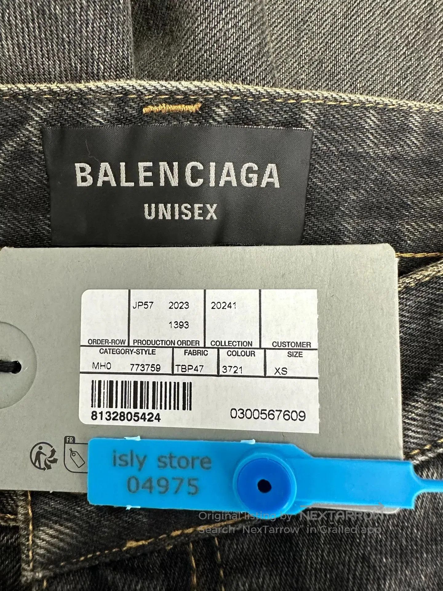 Balenciaga Balenciaga Letter Patch Straight-Leg Jeans. Size 22" - 4 Thumbnail