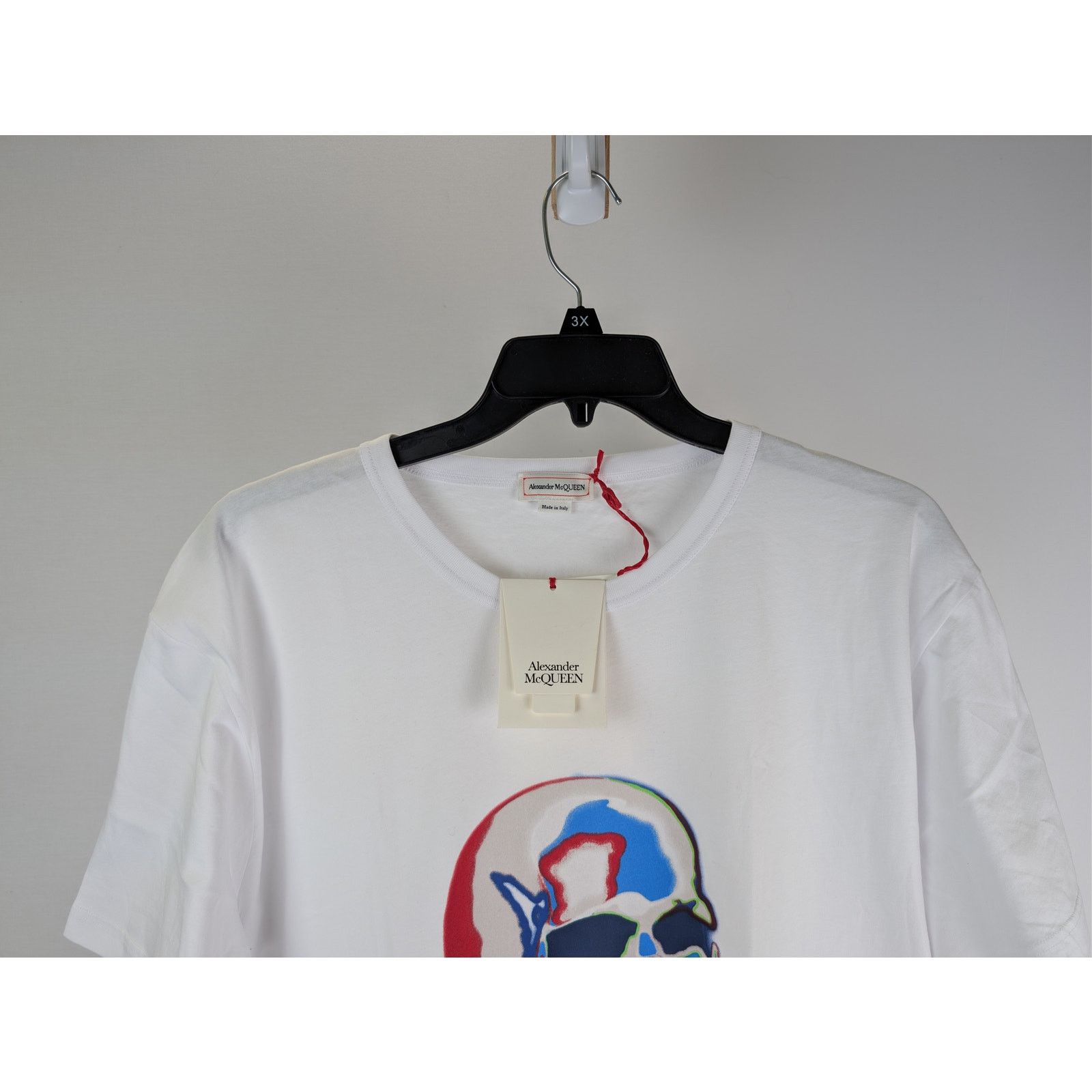 Alexander McQueen o1rshd1 Solarized Skull Printed T-Shirt in White/Mix Size US XL / EU 56 / 4 - 2 Thumbnail