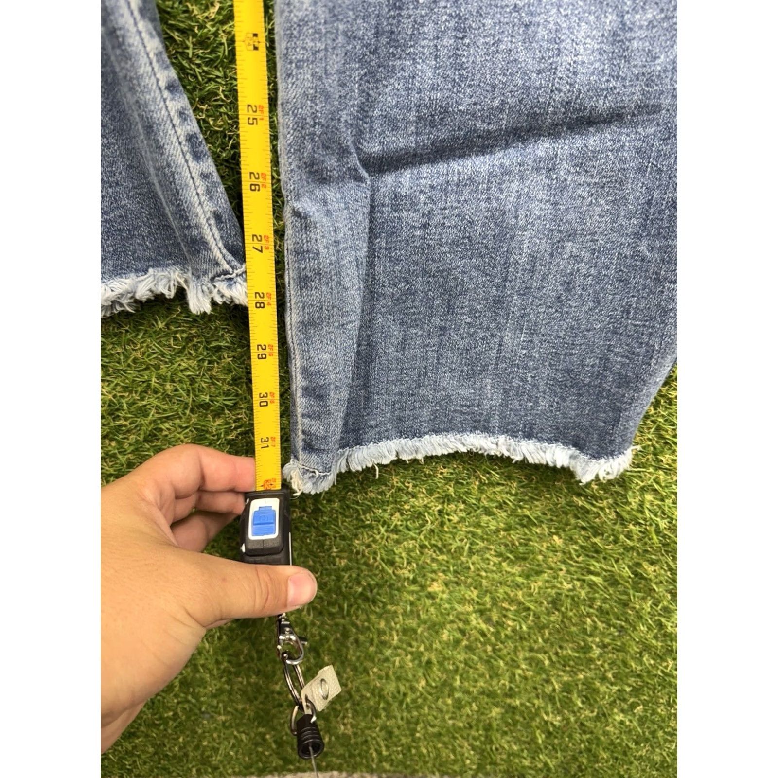 Vintage Judy Blue Jeans Womens 24W Bootcut Stretch Distressed Freyed Hem Denim Blue 5-Pocket Regular Rise High Rise 32 In Inseam Jeans Womens Size 42" / US 20 - 7 Thumbnail
