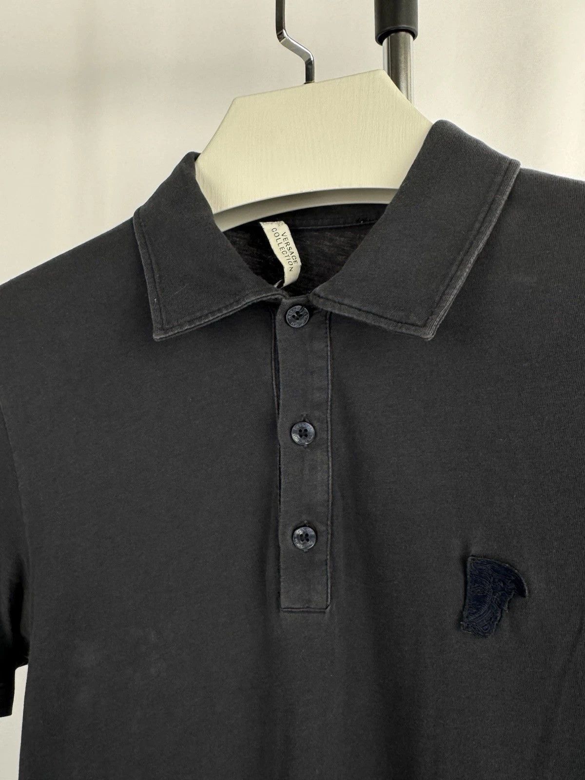 Versace Authentic Versace Polo –Black Designer Shirt with Subtle Em Size US M / EU 48-50 / 2 - 4 Thumbnail