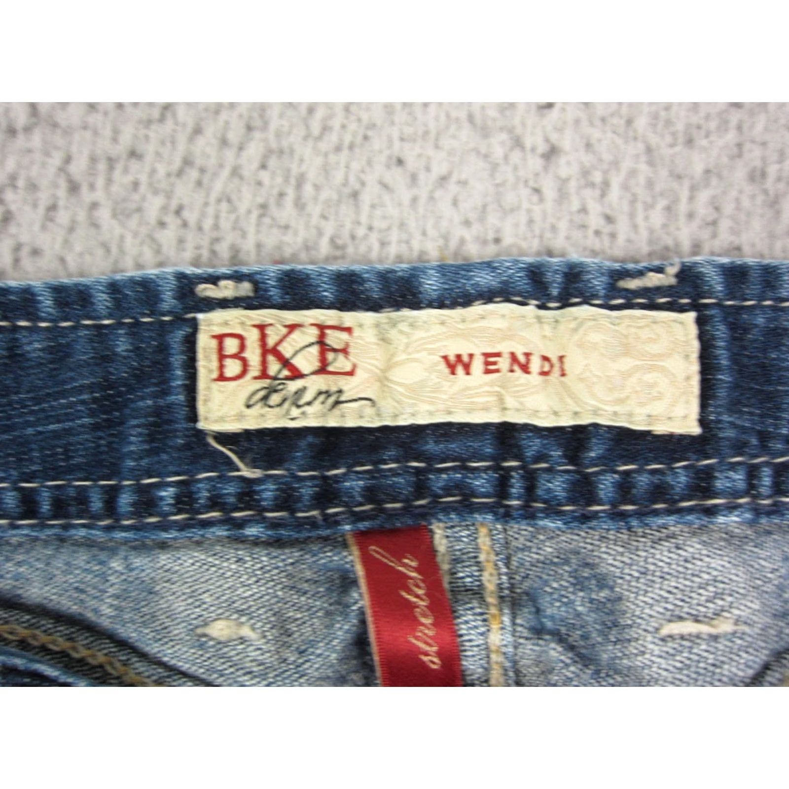 Vintage Buckle BKE Jeans Womens 31 x 21 Blue Denim Capri Cropped Wendi Stretch Bootcut Jeans Size 24" / US 00 / IT 34 - 3 Thumbnail