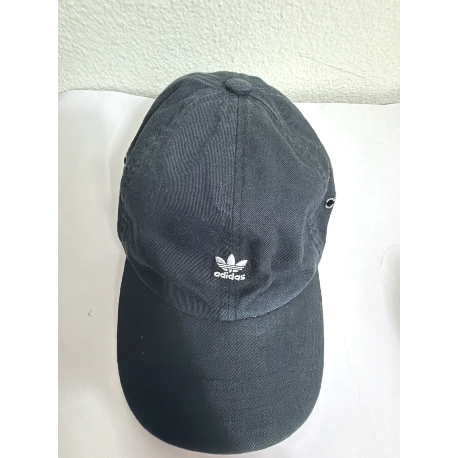 Adidas Adidas Strapback Baseball Hat Mini Logo Black White Trefoil Dad Hat Adjustable Men One Size Cap Size ONE SIZE - 5 Thumbnail