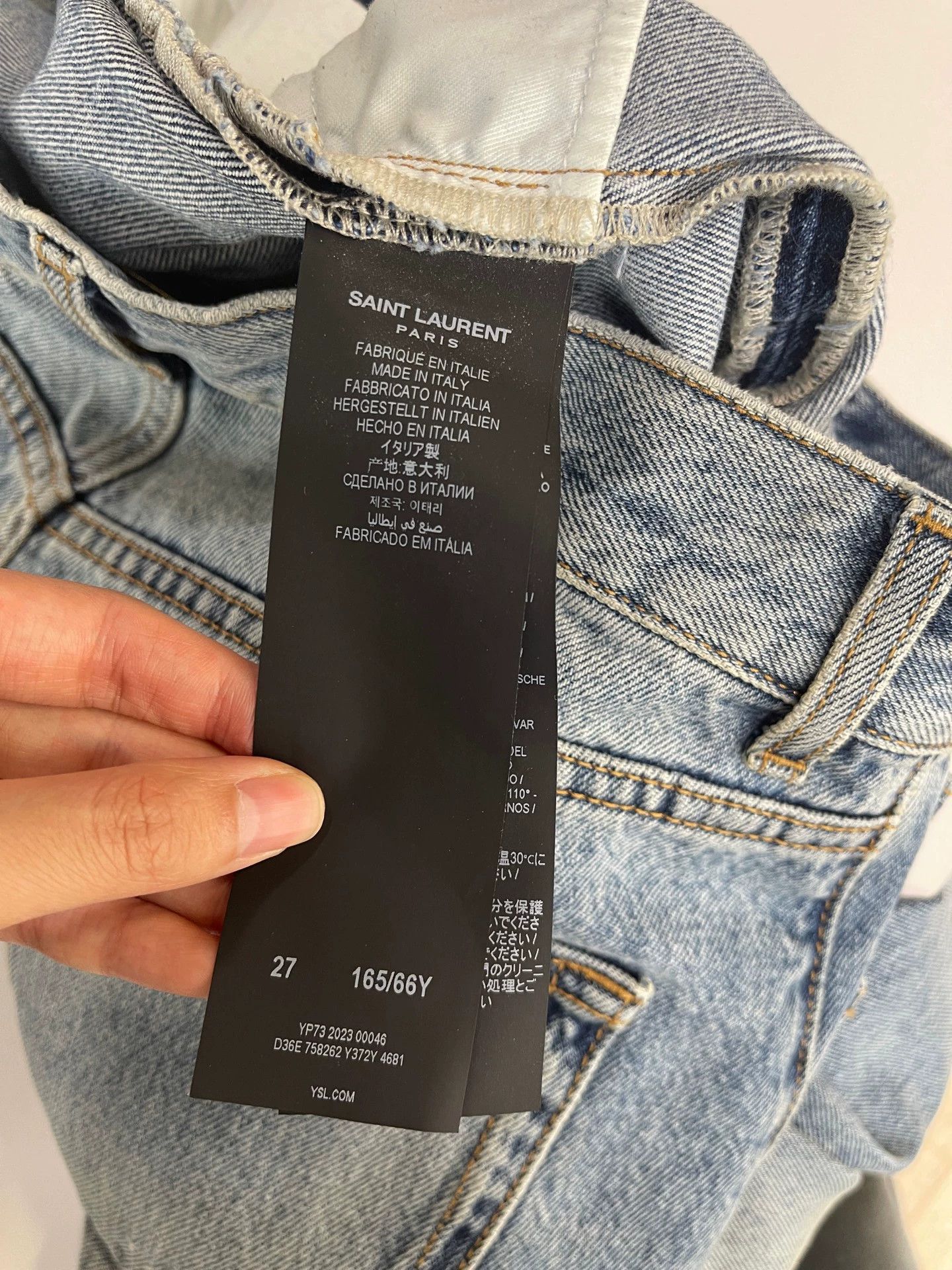Saint Laurent Paris SLP Metallic Logo Jeans Women's 27 Size 27" / US 4 / IT 40 - 8 Thumbnail
