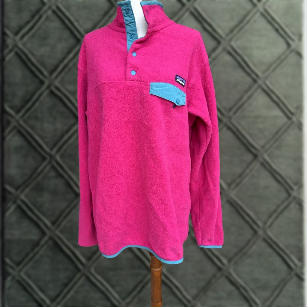 Patagonia Patagonia Sweater XL Womens Pink Teal Synchilla Snap-T Fleece Pullover, Regular, Long Sleeve, Collared, Pockets, Winter, Outdoor Size XL / US 12-14 / IT 48-50 - 1 Thumbnail