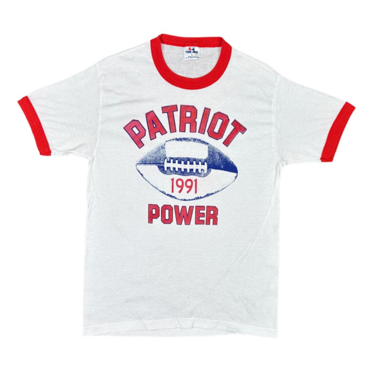 Vintage Tee Jays 1991 Patriot Power Ringer Tee