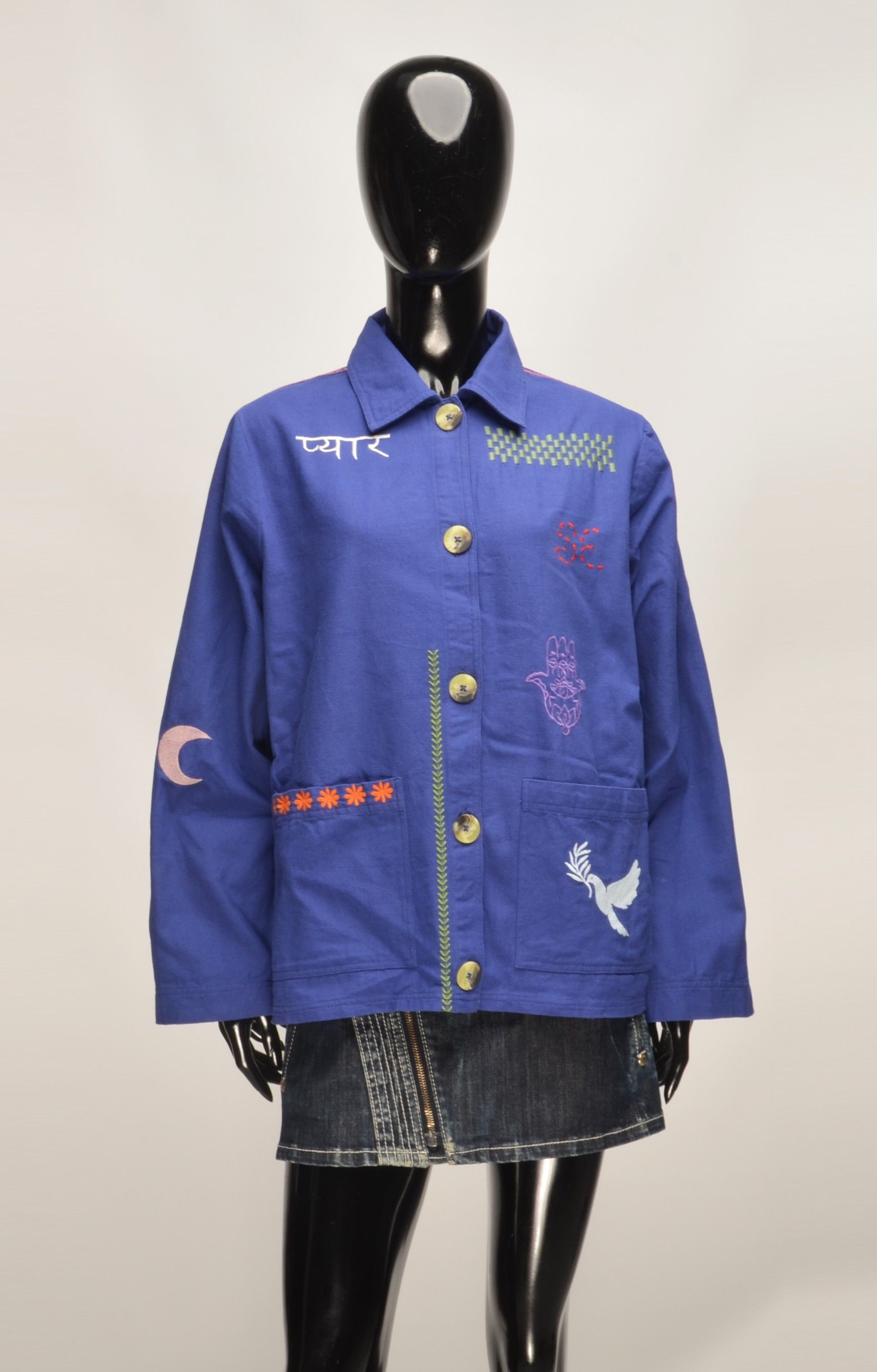Other Sissel Edelbo Y2K Kidcore Oversized Embroidered Jacket Size M / US 6-8 / IT 42-44 - 1 Thumbnail