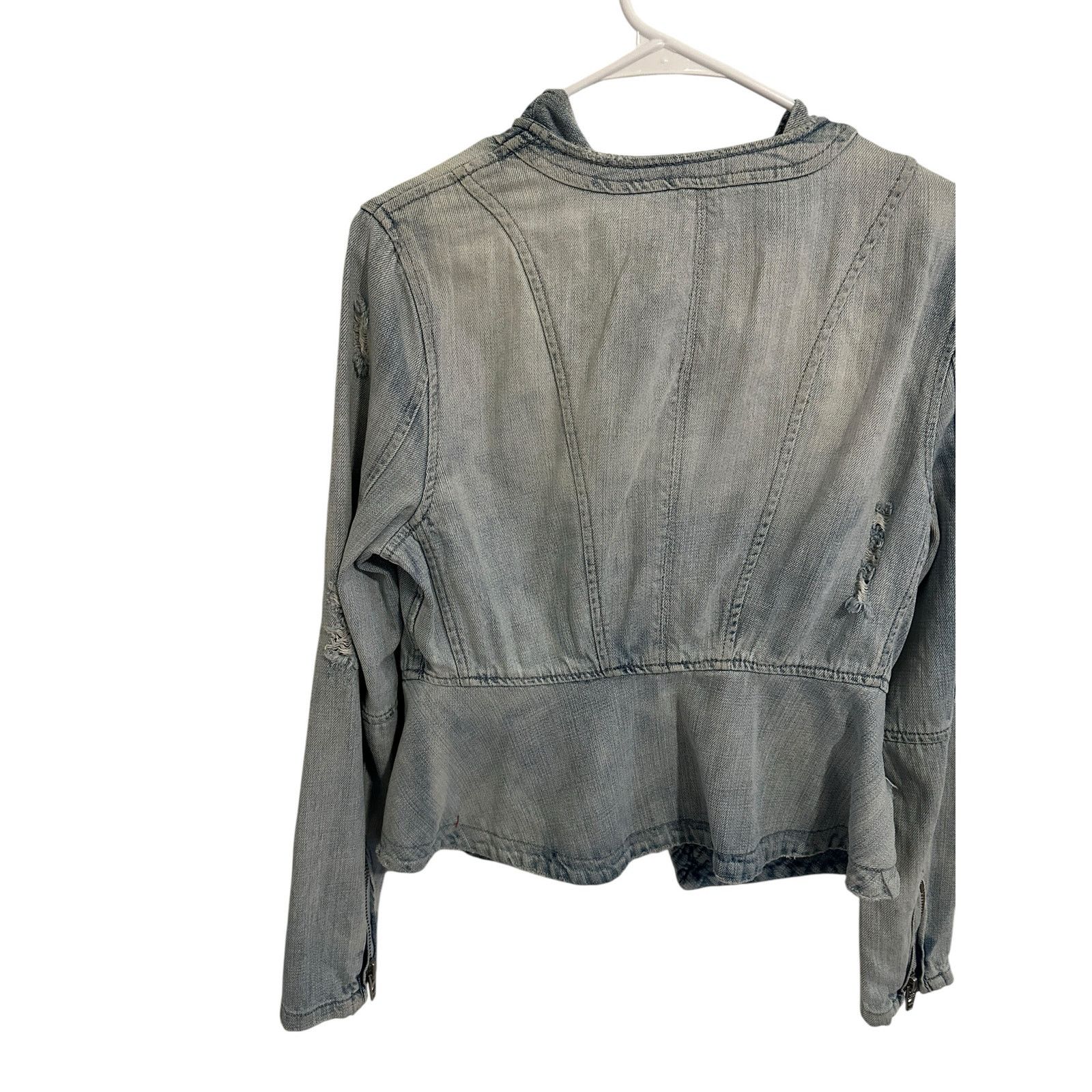 BLANKNYC BLANK NYC Blue Long Sleeve Zip Pocket Denim Zip Up Jacket Size S / US 4 / IT 40 - 10 Thumbnail