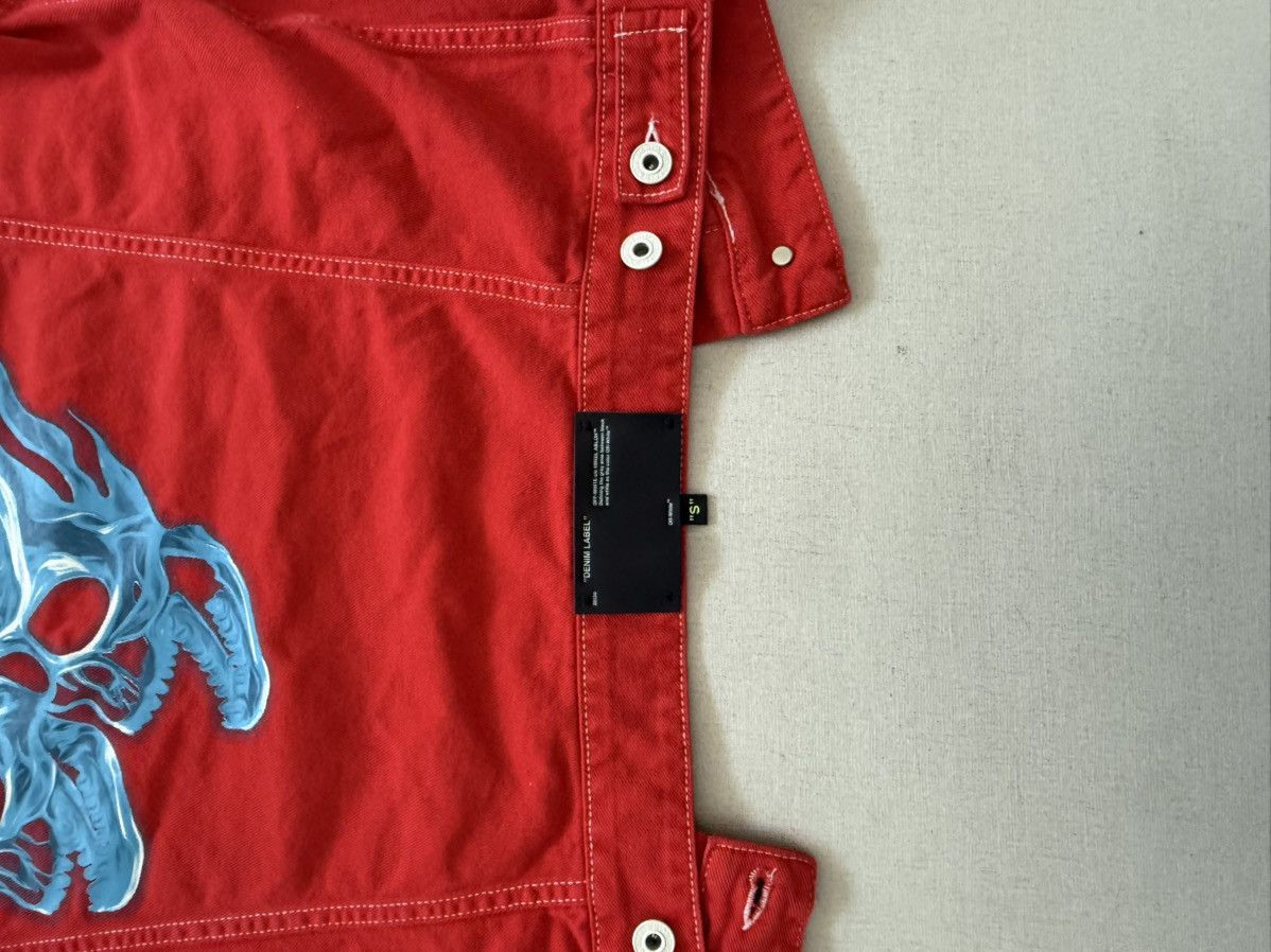 Off-White Off-White Red Denim Jacket Blue Skull Graphic Back Size US S / EU 44-46 / 1 - 11 Thumbnail