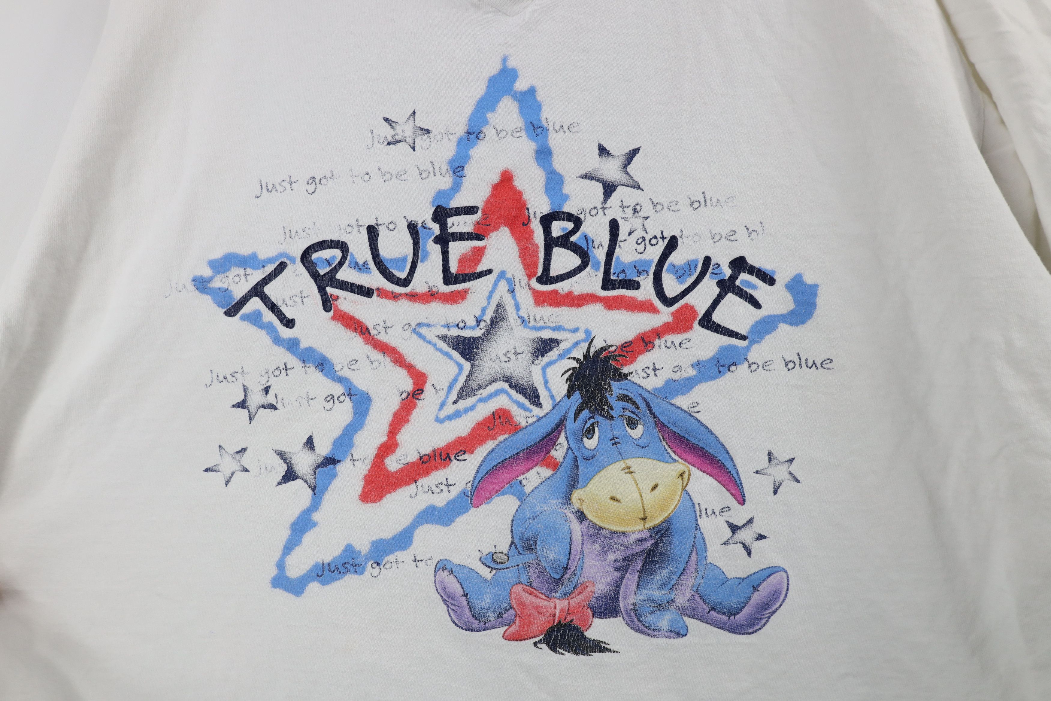 Disney × Vintage Vintage 90s Disney Winnie the Pooh Eeyore V-neck T-Shirt Size 4XL / US 24-26 - 4 Thumbnail