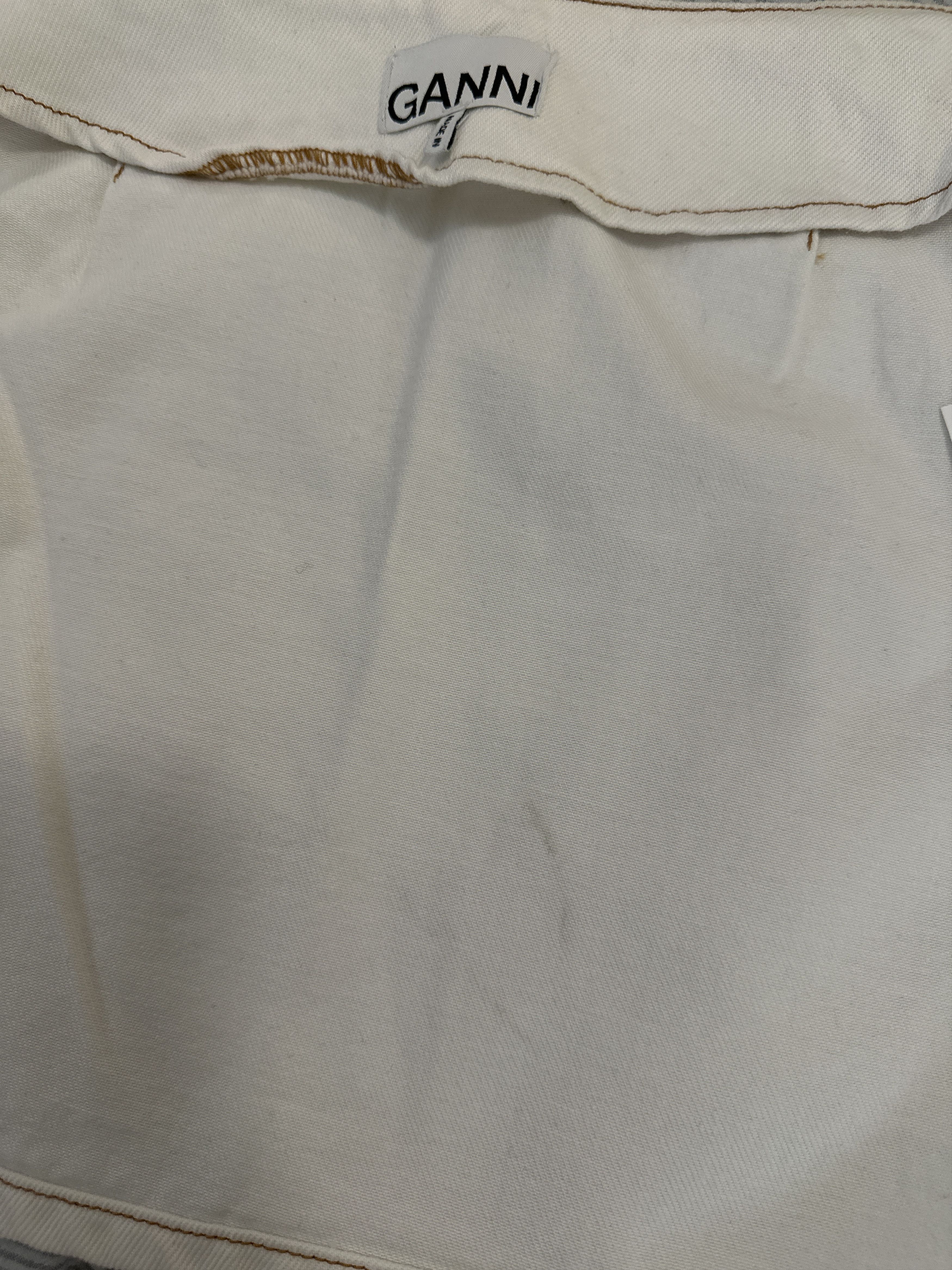 Ganni White Denim Mini Skirt Size 26" / US 2 / IT 38 - 6 Thumbnail