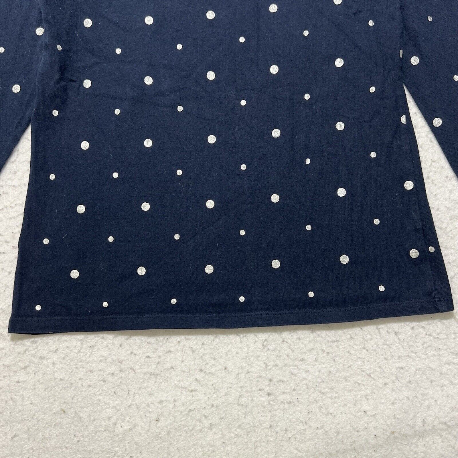 Other Talbots XS Crewneck 3/4 Sleeve Blue Silver Polka Dot T Shirt Size XS / US 0-2 / IT 36-38 - 4 Thumbnail