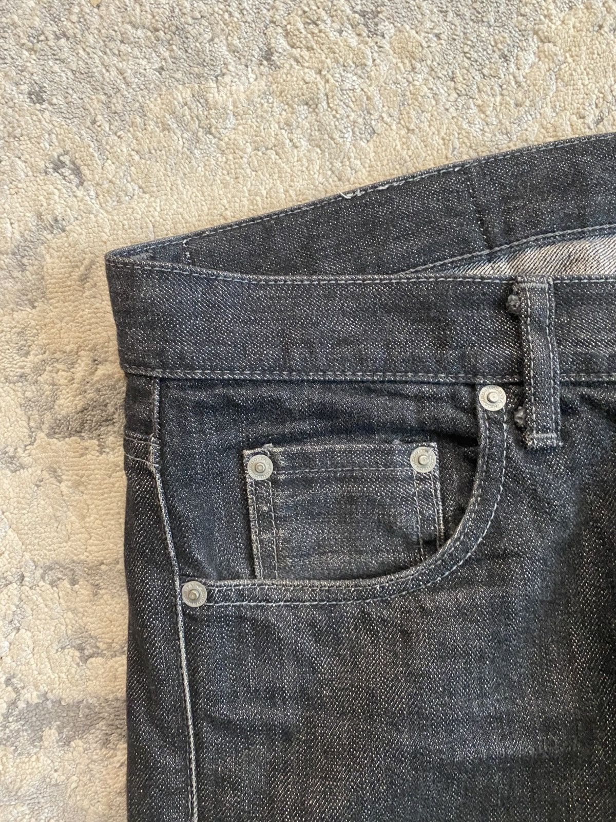 Neighborhood No.3204 Selvedge Raw Black Denim Size US 35 - 3 Thumbnail