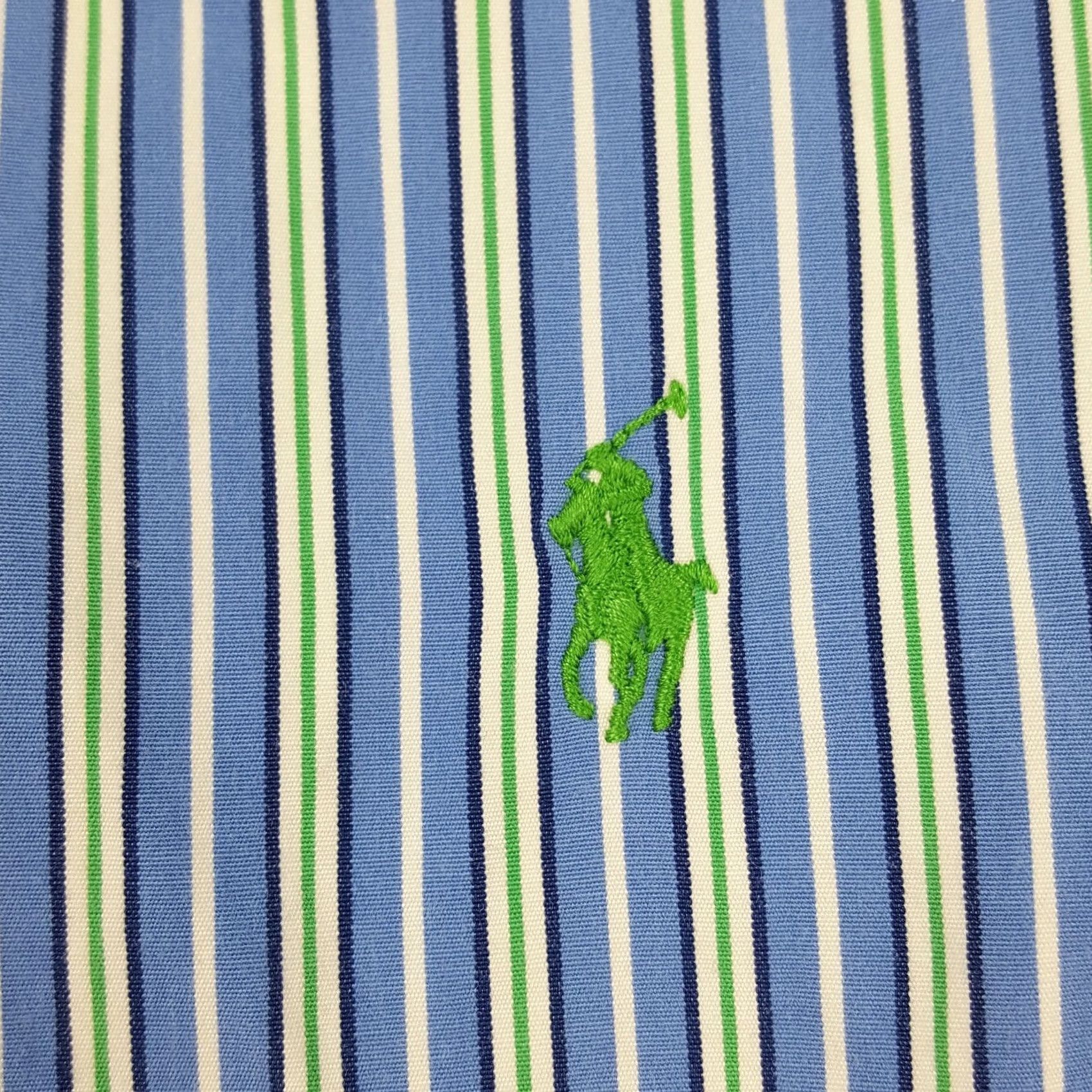 Ralph Lauren VINTAGE Ralph Lauren Blue Striped Button-Up Shirt XL Men Collared Long Sleeve Button-Down Shirt 90s Preppy Workwear Sports Golf Vintagein Size US XL / EU 56 / 4 - 3 Thumbnail