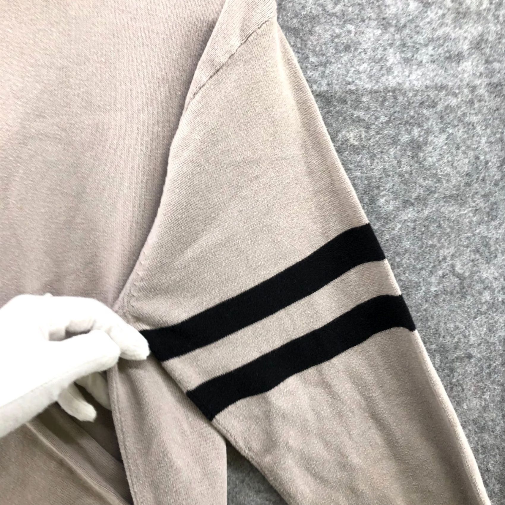 Vintage Decibel Mens Cotton Henley Hoodie Beige 2X Pullover Knit Striped Crew Neck Casual 90s Retro Hooded Sweater (Men) Size US XXL / EU 58 / 5 - 7 Thumbnail