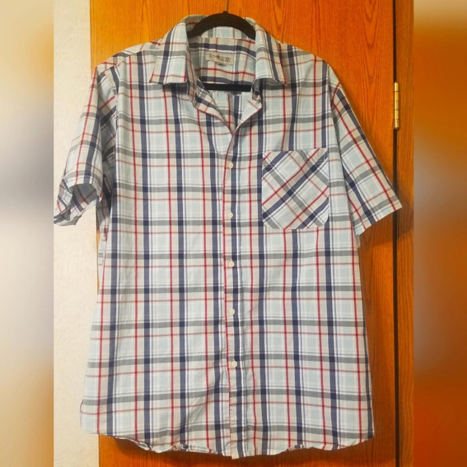 Designer Sun River Casual Plaid Button-Down Shirt XL Size US XL / EU 56 / 4 - 1 Thumbnail