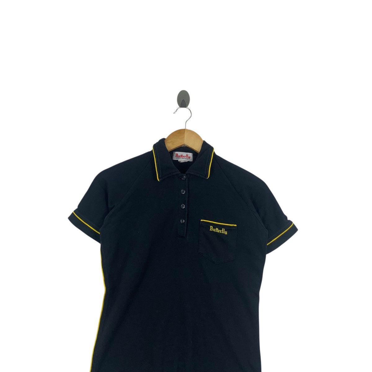 Vintage Vintage BUTTERFLY JAPAN Liner Uniform Jersey Polo Tee Shirt Size L / US 10 / IT 46 - 2 Thumbnail