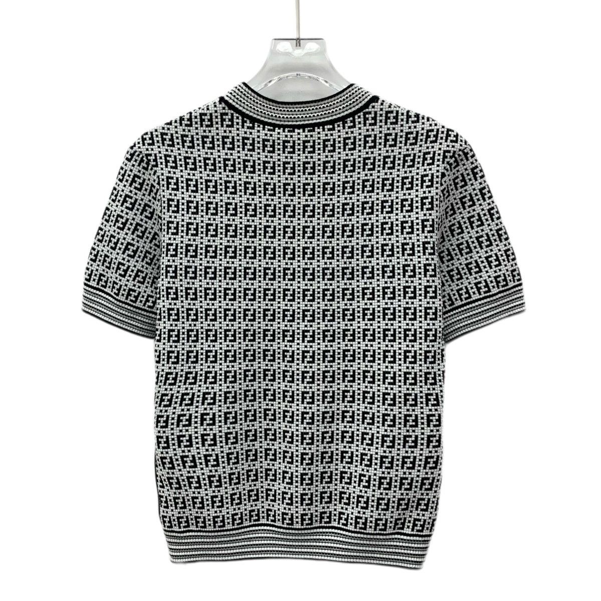 Fendi Fendi Intarsia All-over Print Short Sleeve Knit Top K26WX Size M / US 6-8 / IT 42-44 - 2 Thumbnail
