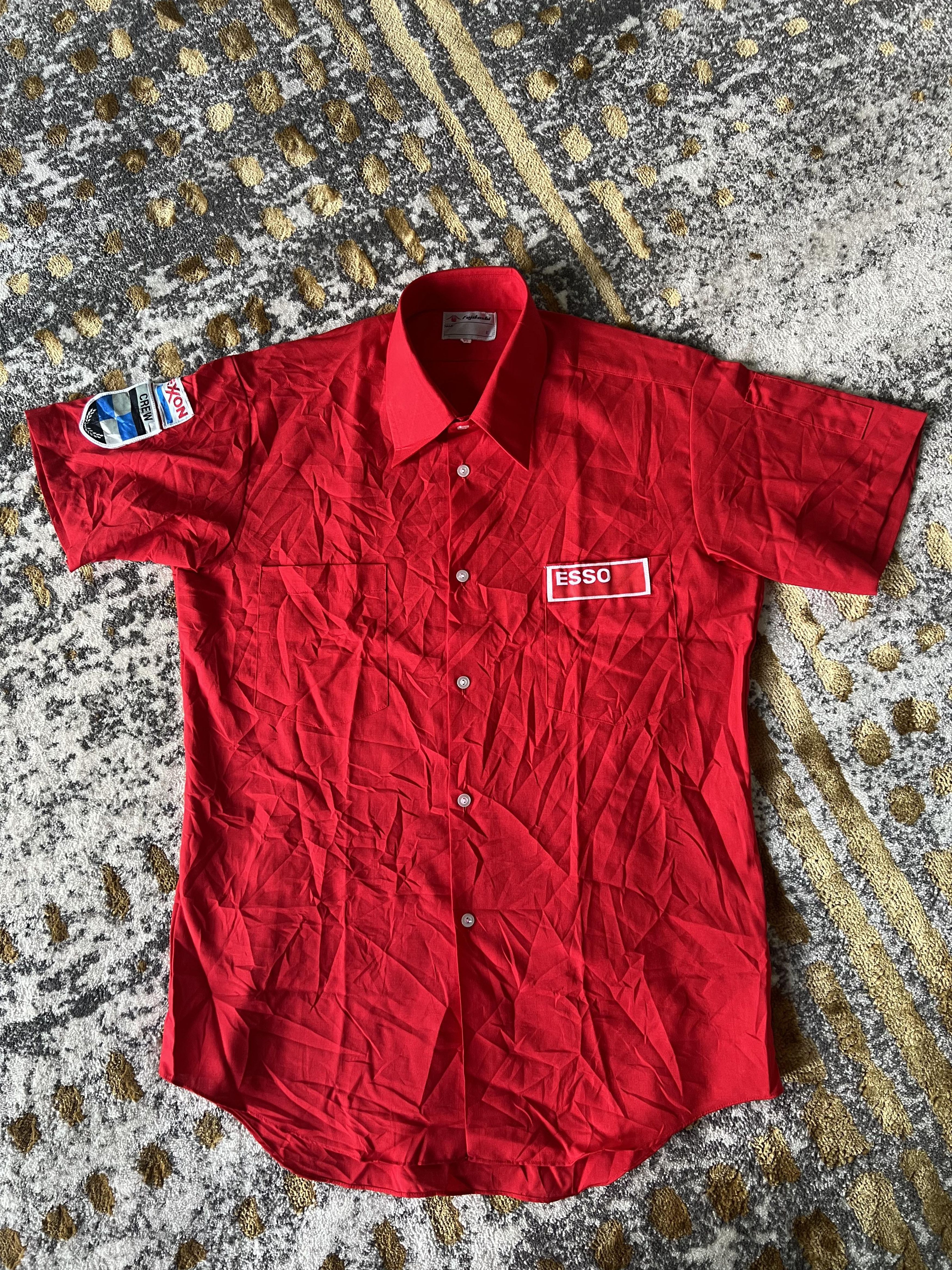 Japanese Brand × Vintage Vintage Esso Exxon Crew Staff workers shirts Size US L / EU 52-54 / 3 - 1 Thumbnail