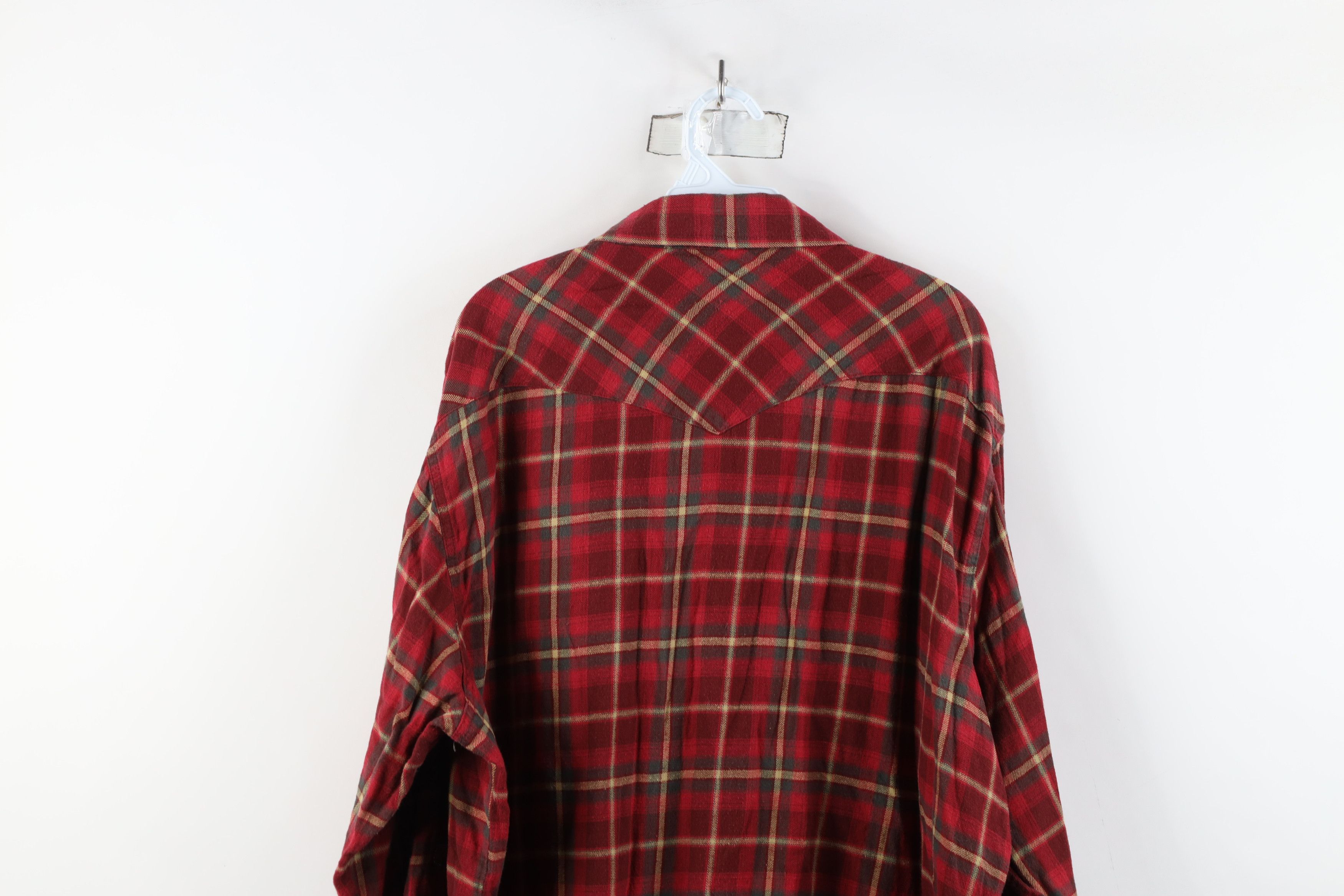Vintage × Wrangler Vintage 90s Wrangler Western Rodeo Snap Button Shirt Plaid Size US XXL / EU 58 / 5 - 12 Thumbnail