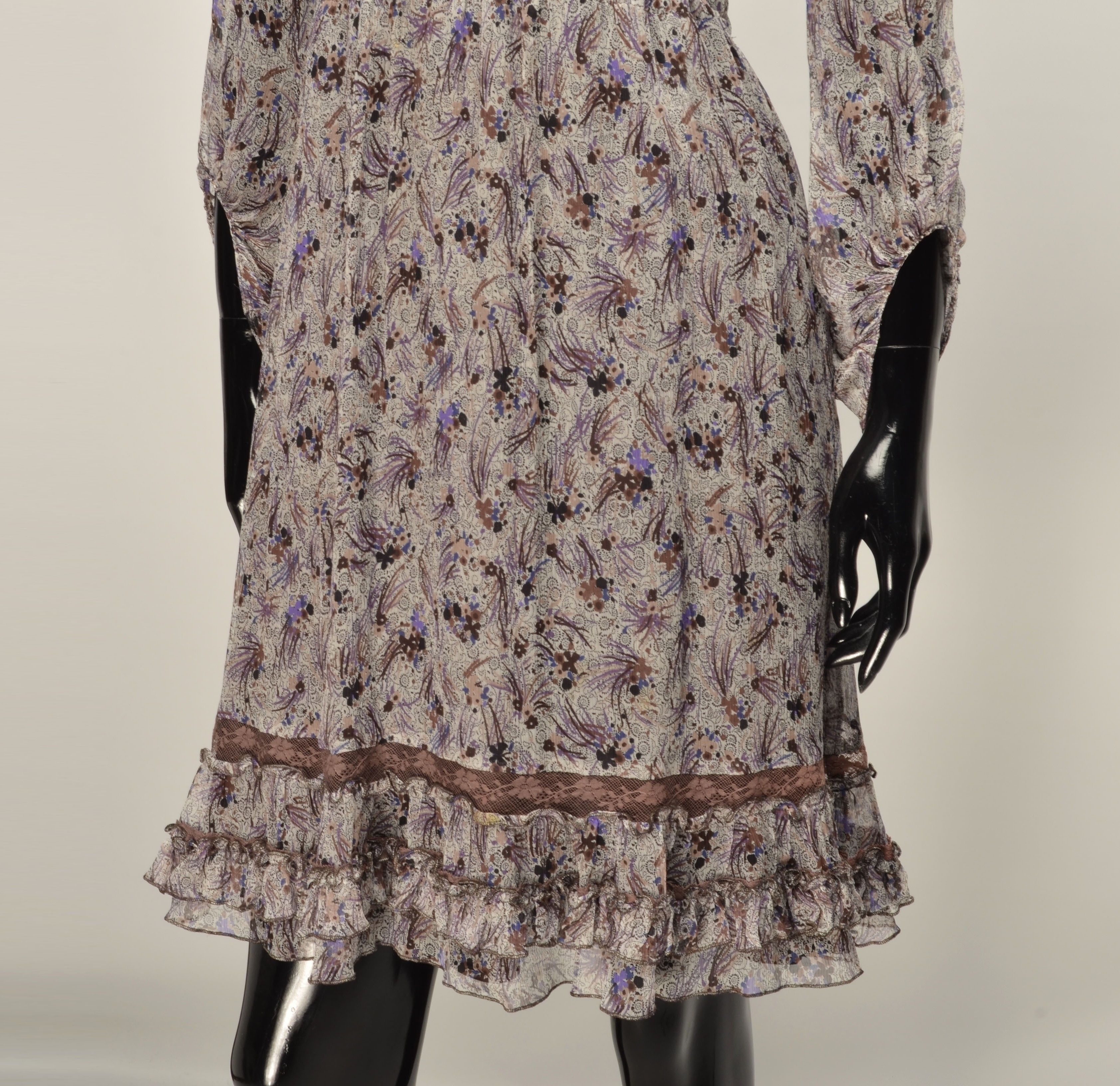 MAX&Co. MAX&Co Max Mara Silk Floral Cottagecore Mesh Dress Size M / US 6-8 / IT 42-44 - 3 Thumbnail