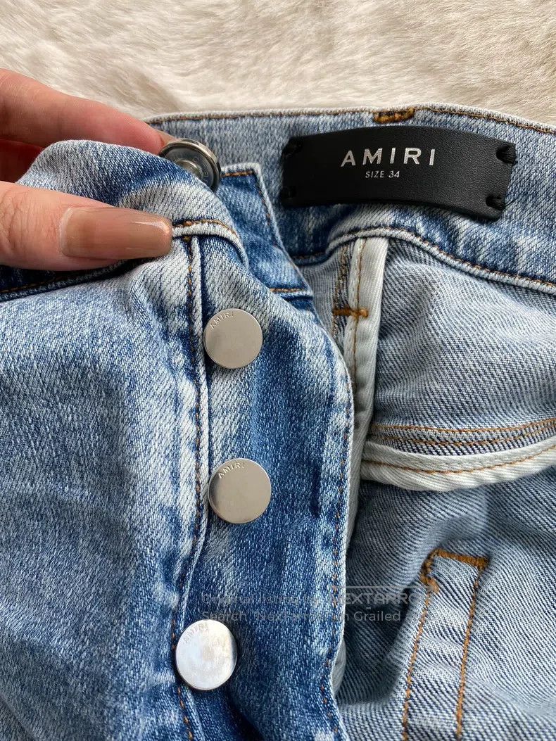 Amiri Amiri Size 34 Washed blue leopard print patchwork MX1 jeans Size US 34 / EU 50 - 5 Thumbnail
