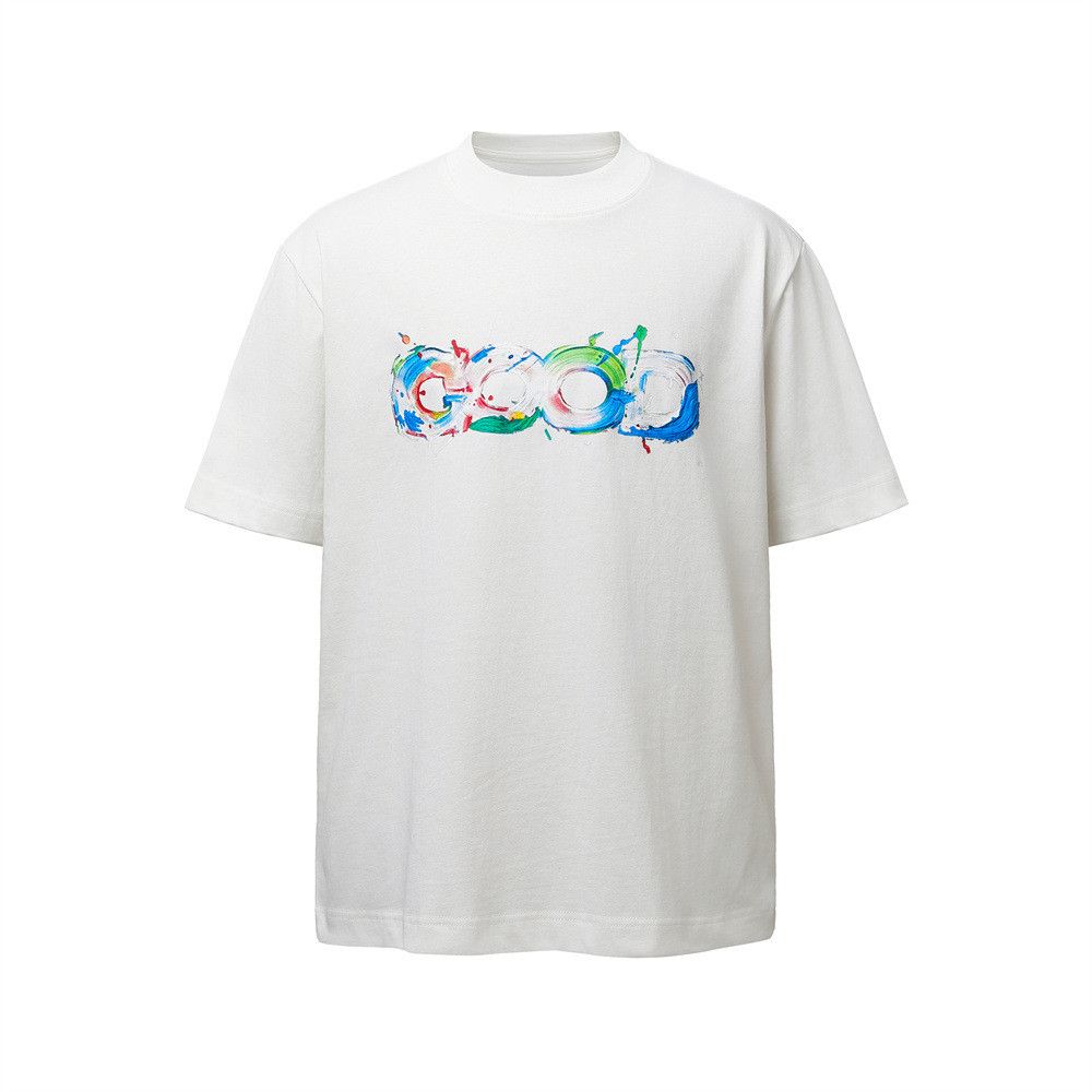 Japanese Brand Men's Street Pure Cotton T-Shirt with Letter Graffiti Print Size US M / EU 48-50 / 2 - 2 Thumbnail